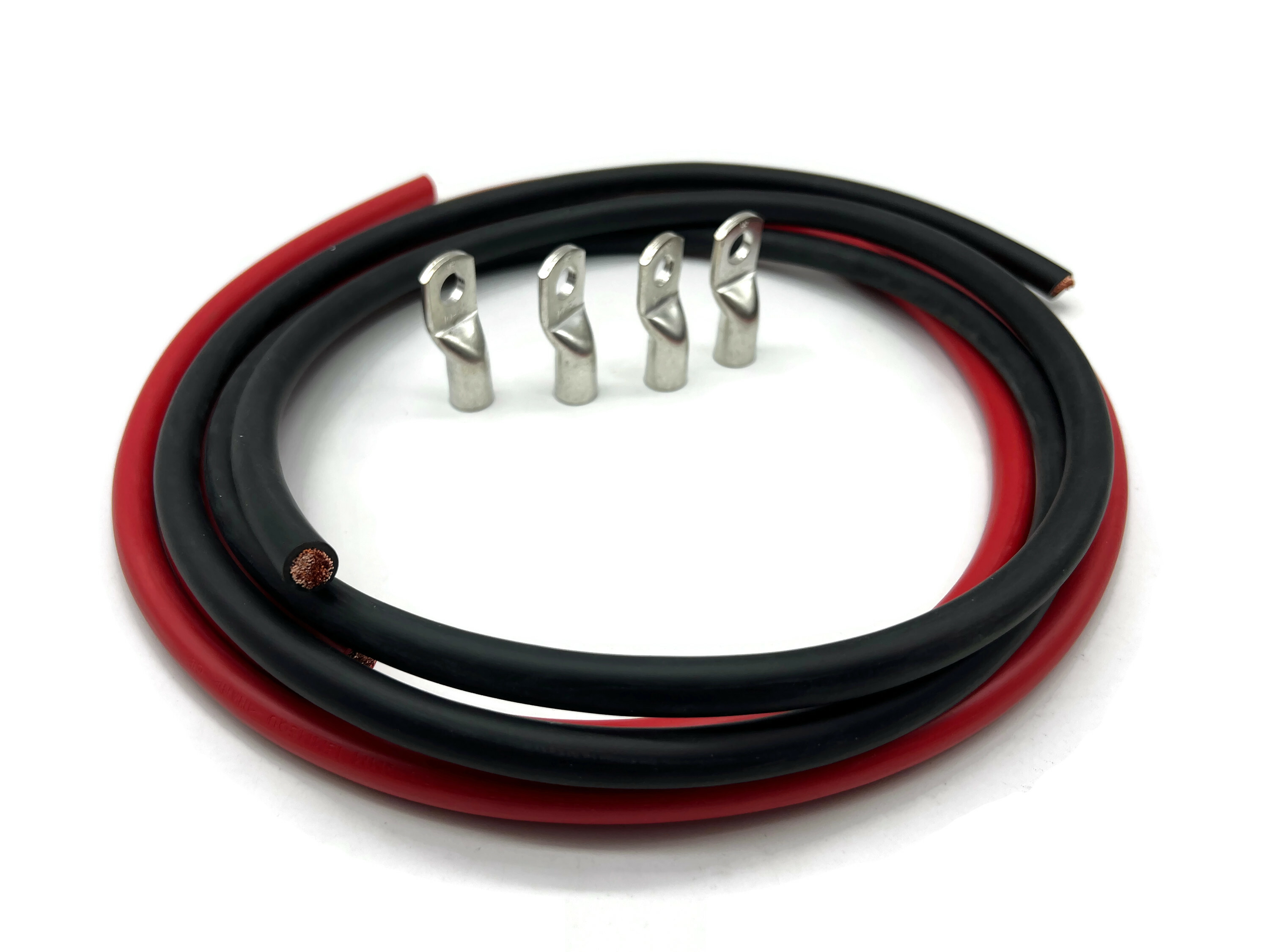 Batteriekabel 50mm2 4x M10 Kabelschuh 2m Rot Schwarz Set für Fahrzeugbau elektrisch - Vorschau 4