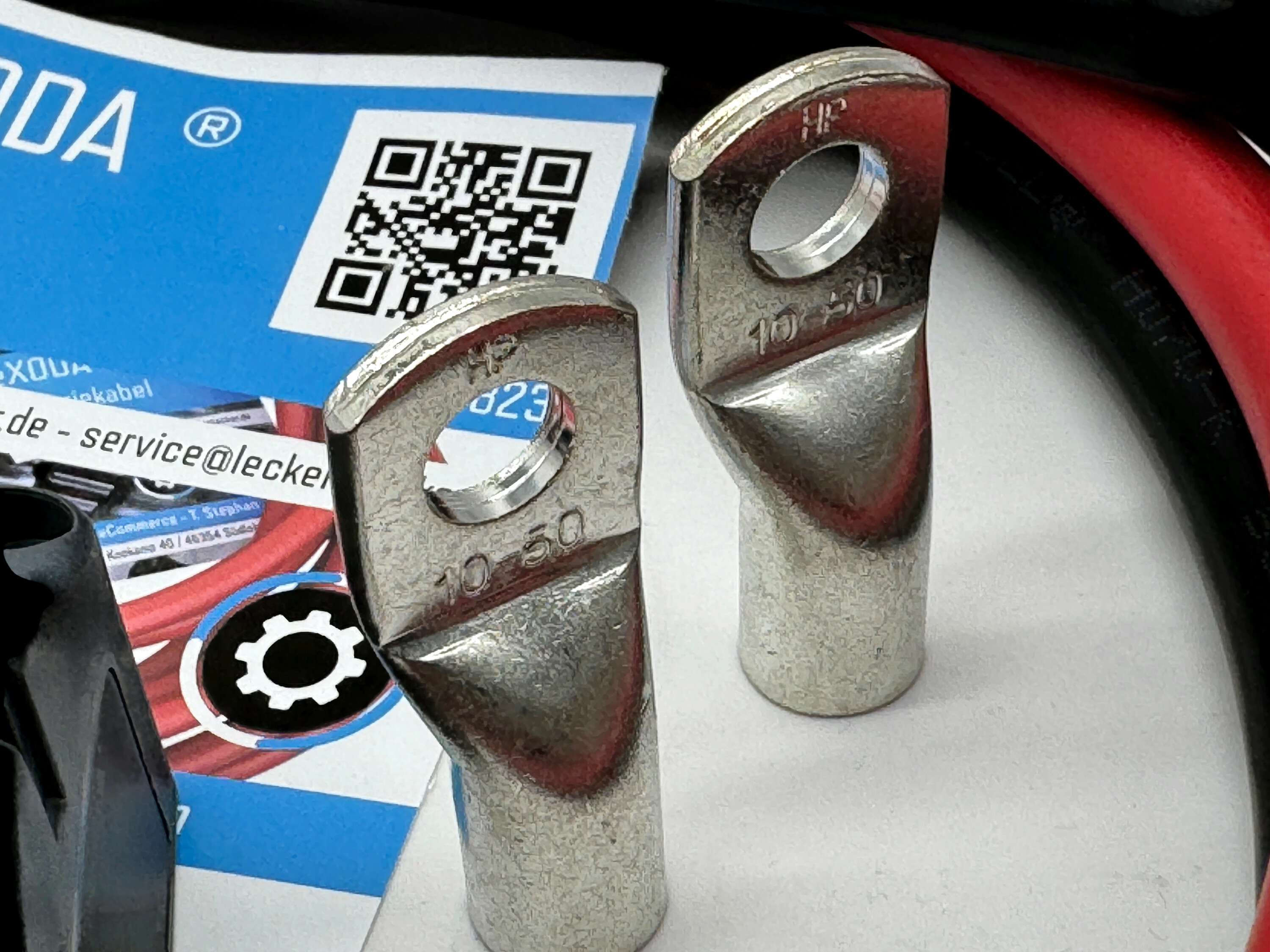 Kabel 50mm2 4x M10 Kabelschuh 2m Kabel Rot Schwarz mit Trennschalter Set für Elektroinstallationen - Vorschau 5