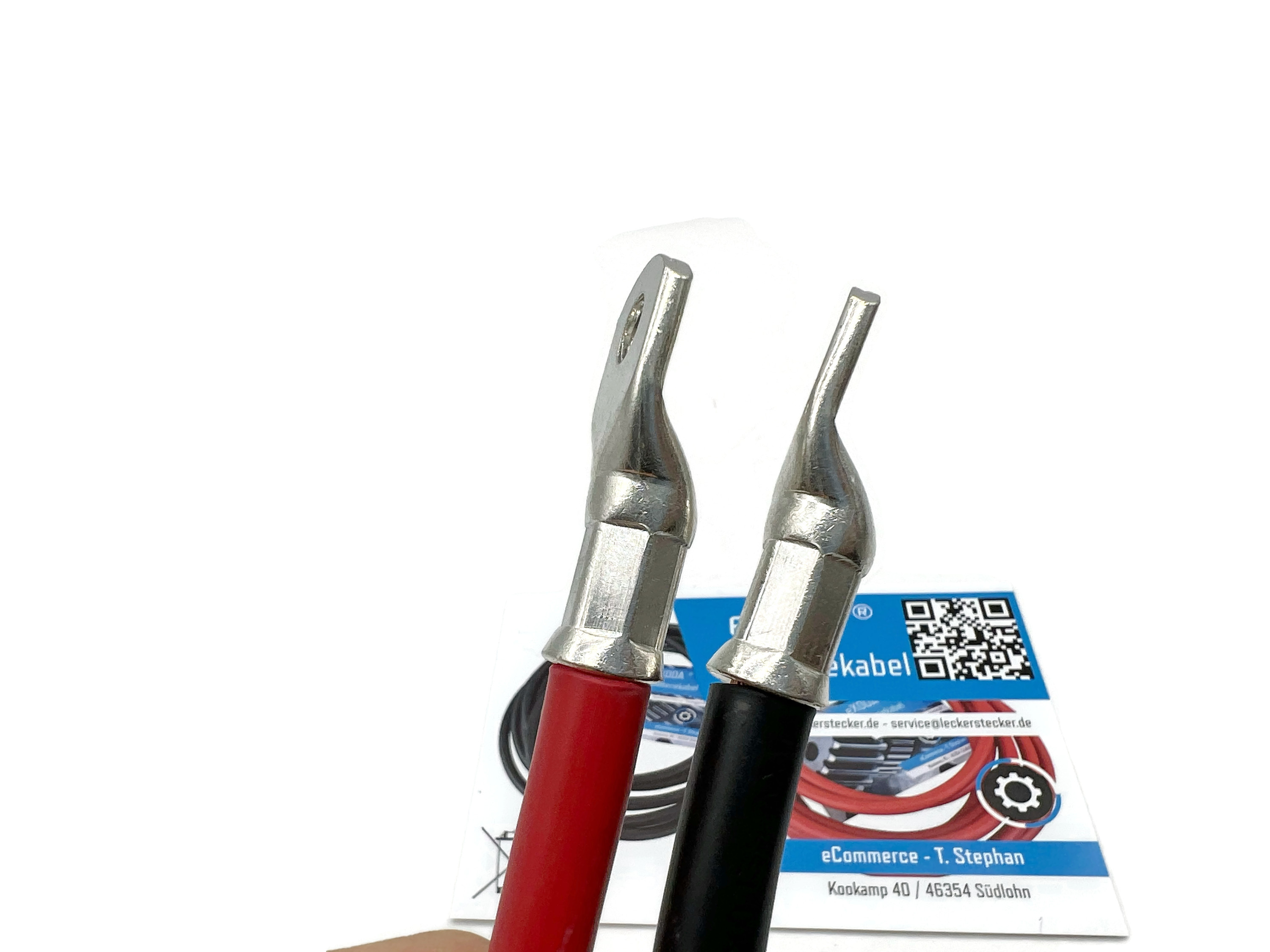 Batteriekabel Set 70 mm² 50cm Rot Schwarz M8 Kabelschuhe 99 Prozent Kupfer für KFZ Boot Motorrad - Vorschau 4
