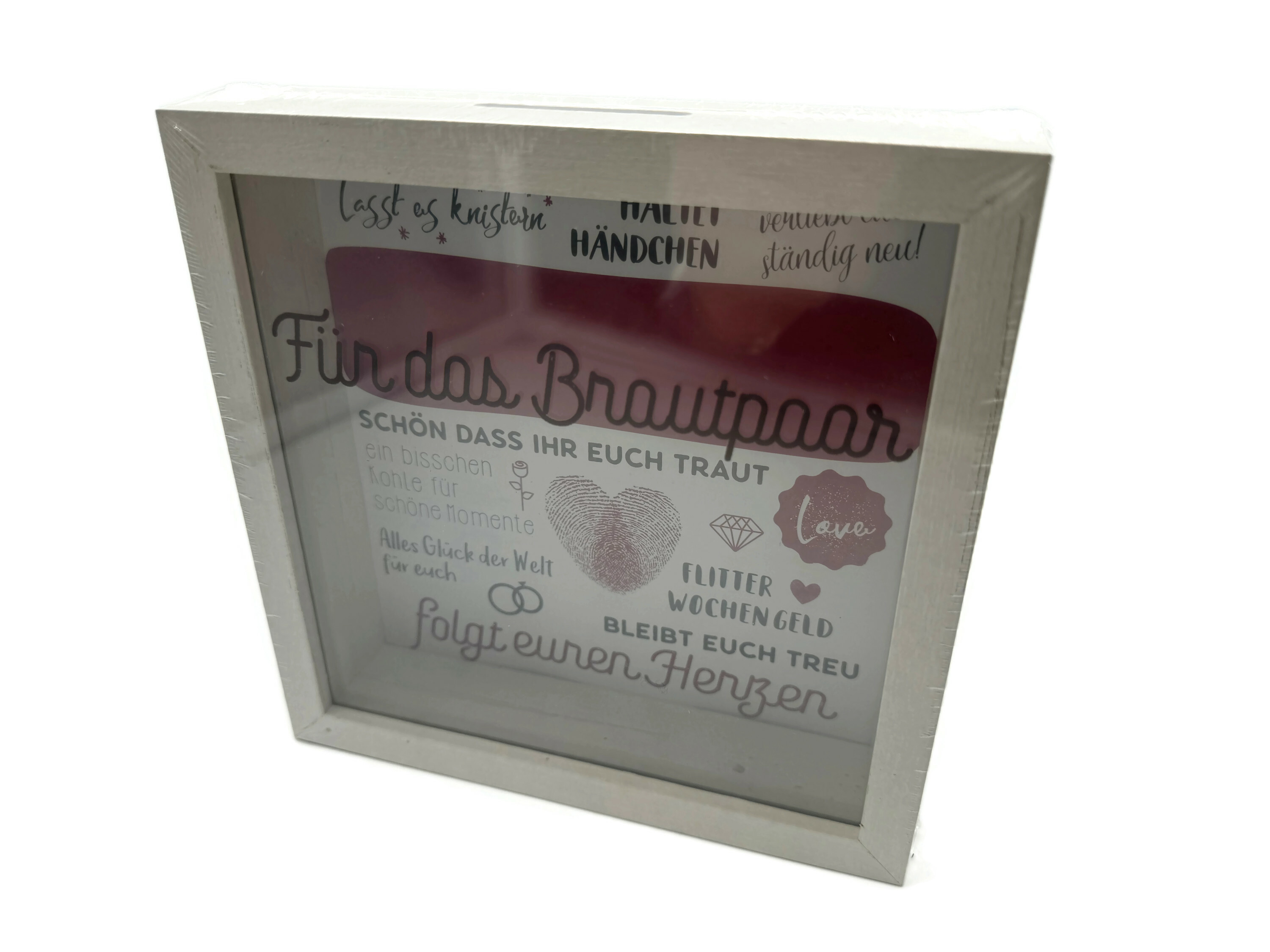 Spardose Brautpaar MDF Flitterwochengeld Händchen haltend ideales Hochzeitsgeschenk - Vorschau 2