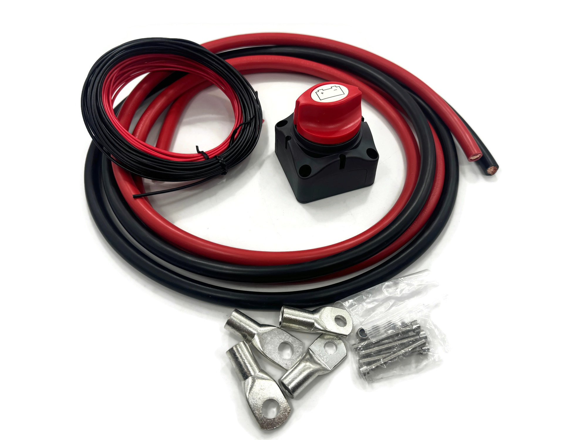 eXODA Kabel Set 70mm2 50cm 2x M8 2x M10 + Trennschalter + 10m FLRY-B 1,5mm2 Fahrzeugleitung - Vorschau 5