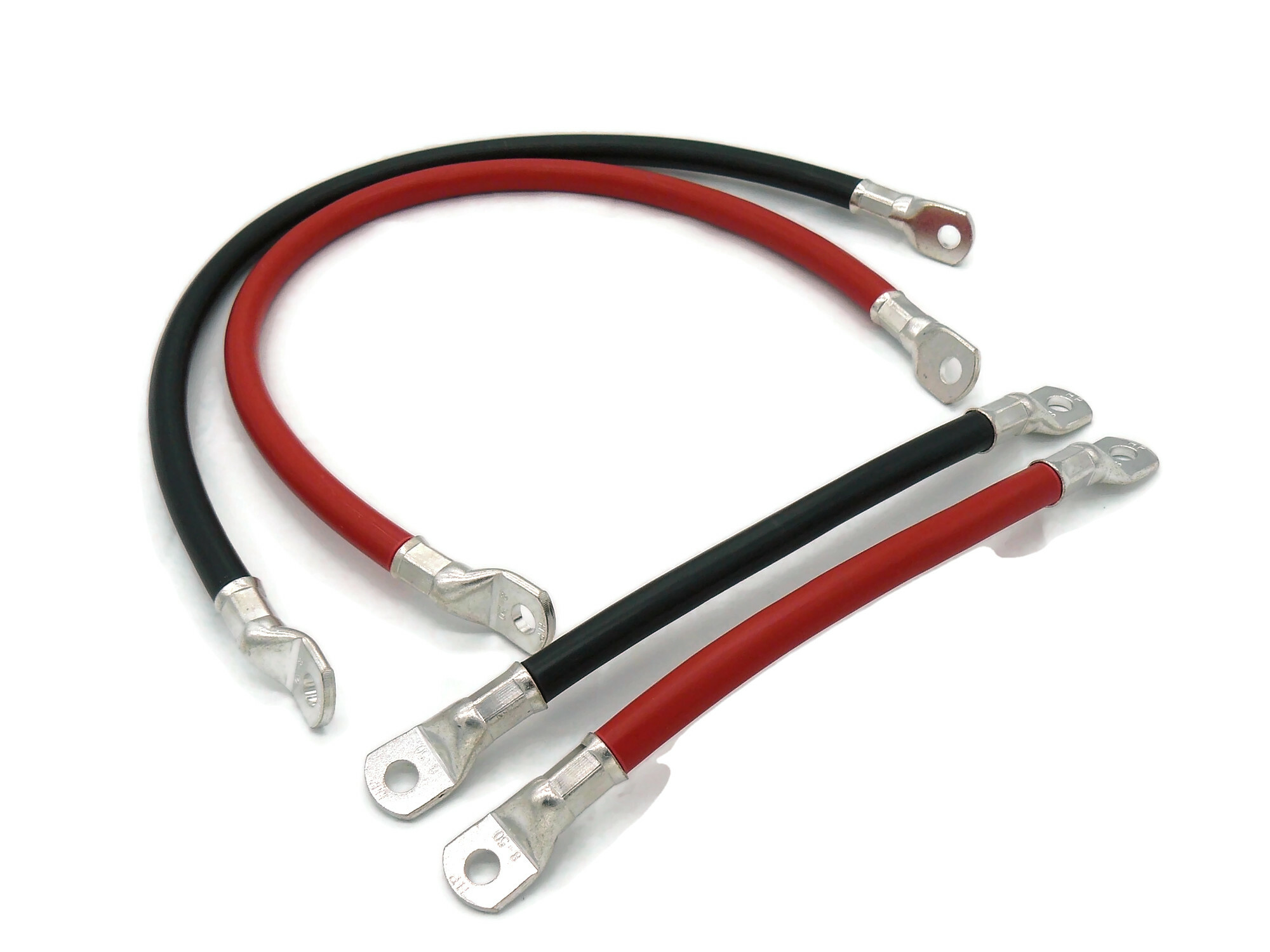 50 mm² Kabel Set 50cm 20cm M8 Kabelschuhe Rot Schwarz Hochwertige Batteriekabel - Vorschau 3