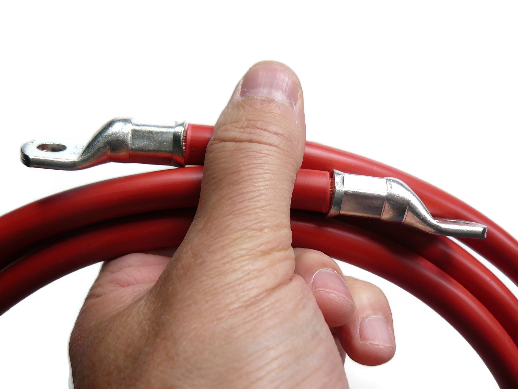 Batteriekabel 50 mm² 2,5m rot mit M8 Kabelschuhen 99 Prozent Kupfer für 134A 12V - Vorschau 6