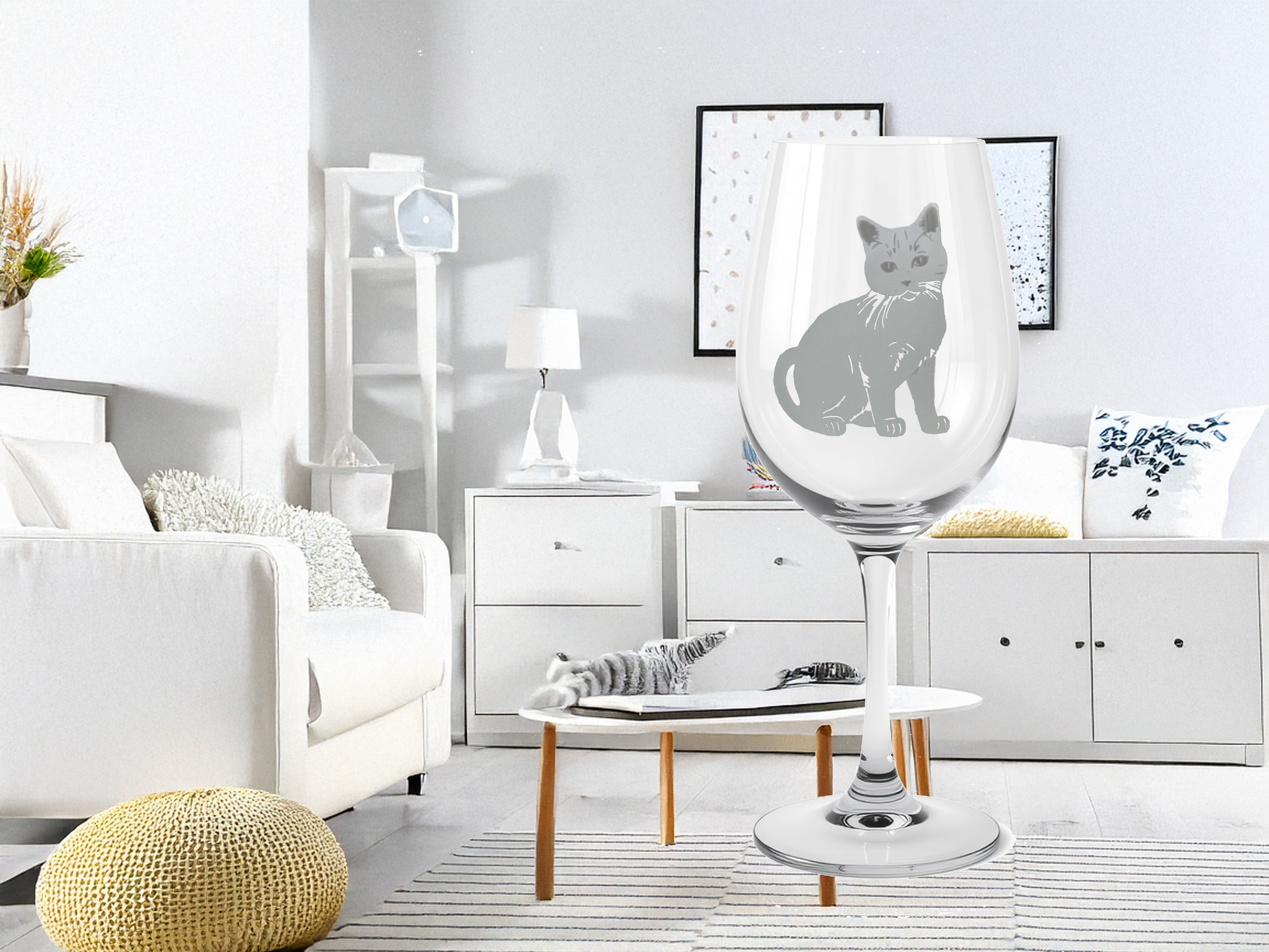 Weinglas Katze Lucy - Set mit 2 Schnurrinator-Gläsern für Katzenliebhaber - Vorschau 4