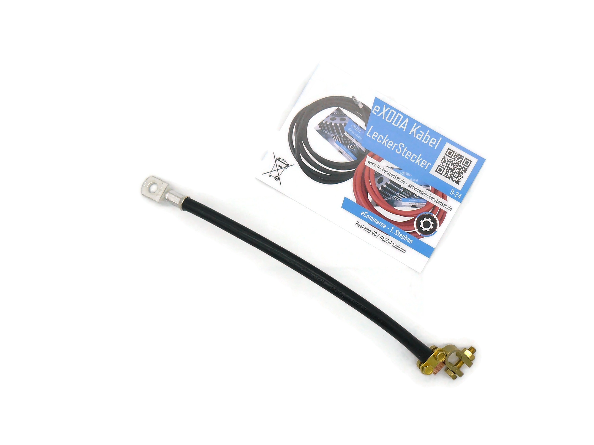 35mm² Batteriekabel Massekabel 25cm M8 Minus Polklemme flexibel schwarz bis 70 Grad - Vorschau 3
