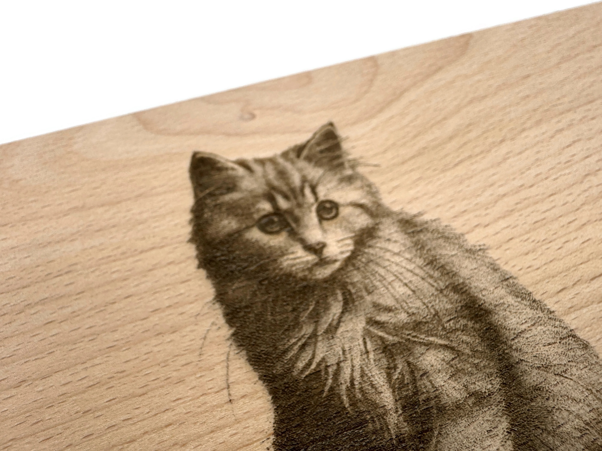 Frühstücksbrettchen Katze Motiv aus Buchenholz langlebiges Vesperbrett mit Design - Vorschau 2