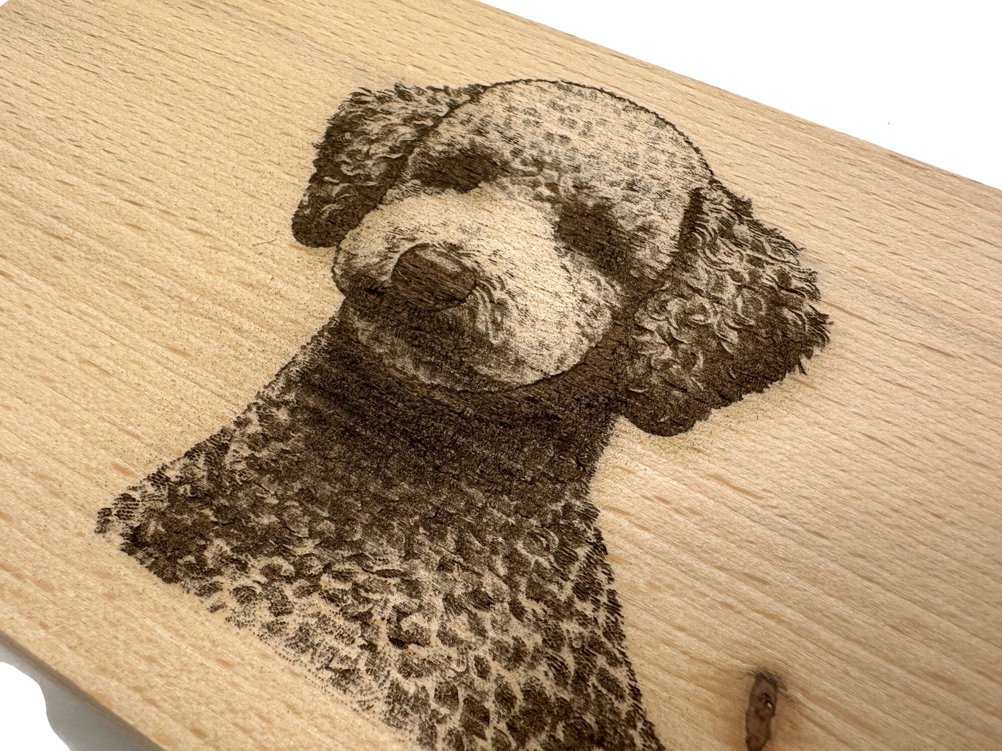 Frühstücksbrettchen Pudel Maltipoo Merlie aus Buchenholz 22 x 12 cm für Tierliebhaber - Vorschau 3