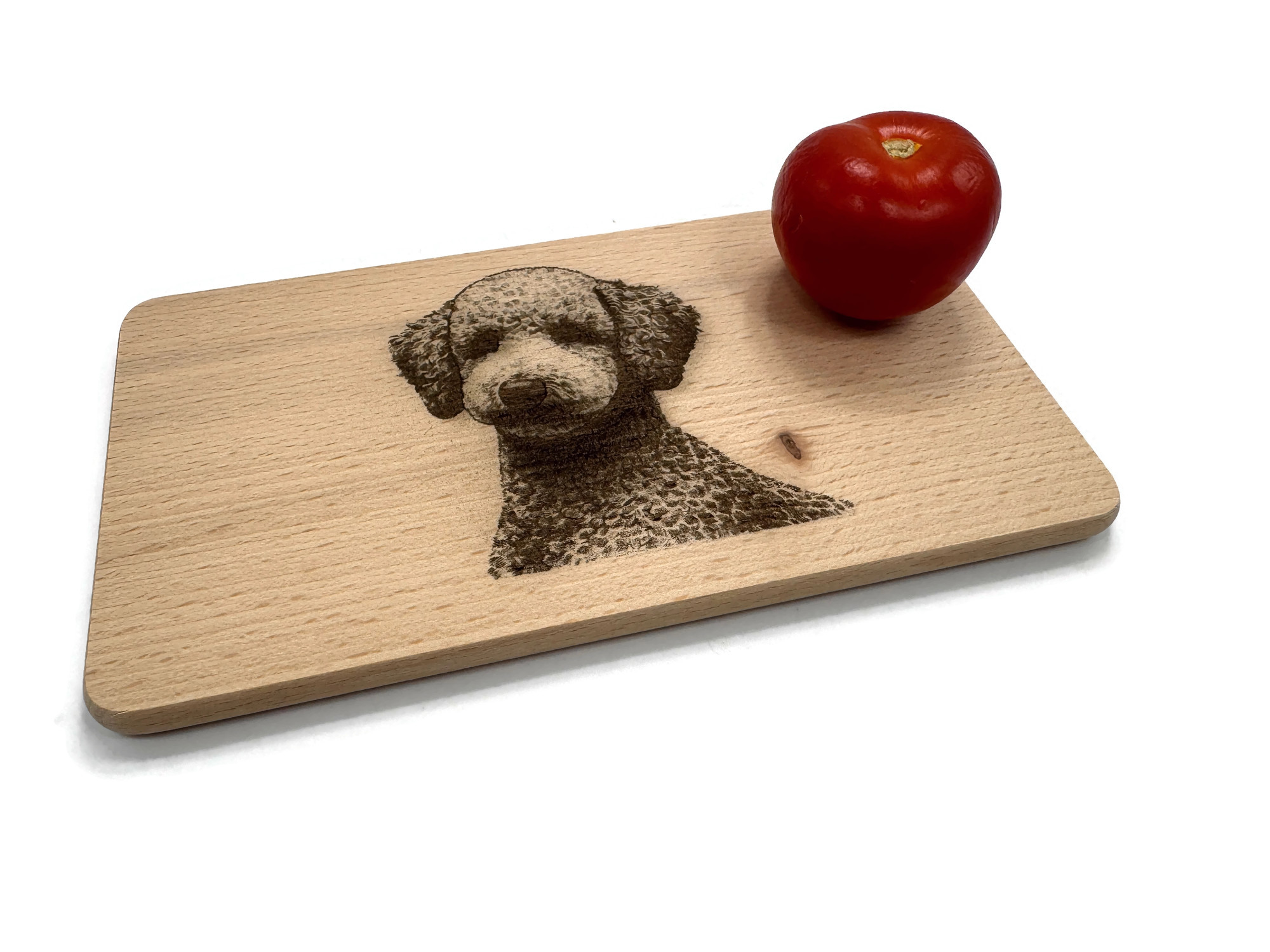 Frühstücksbrettchen Pudel Maltipoo Merlie aus Buchenholz 22 x 12 cm für Tierliebhaber - Vorschau 4