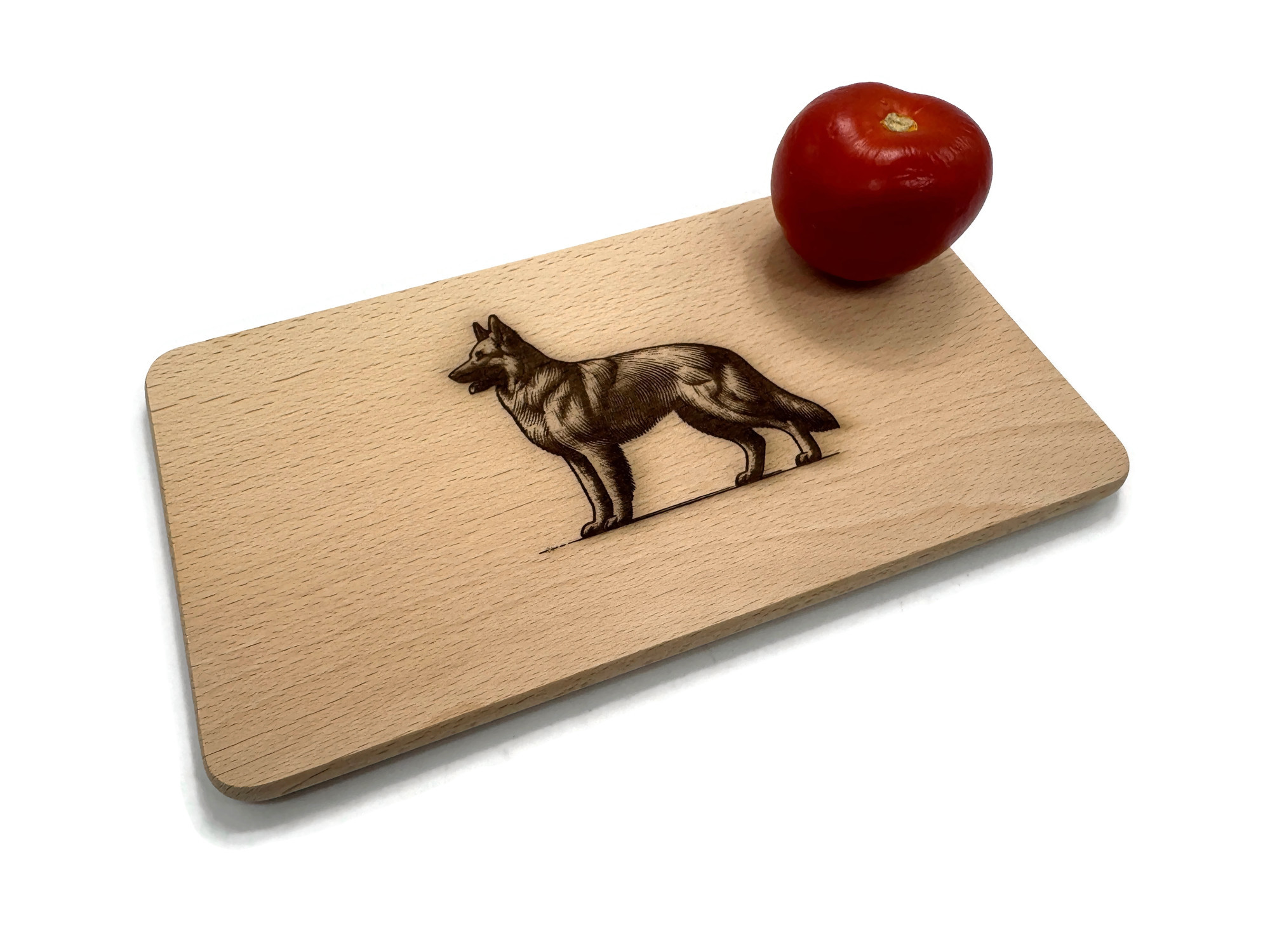 eXODA Frühstücksbrettchen Schäferhund Motiv aus Buchenholz 22 x 12 cm langlebig hitzebeständig - Vorschau 4