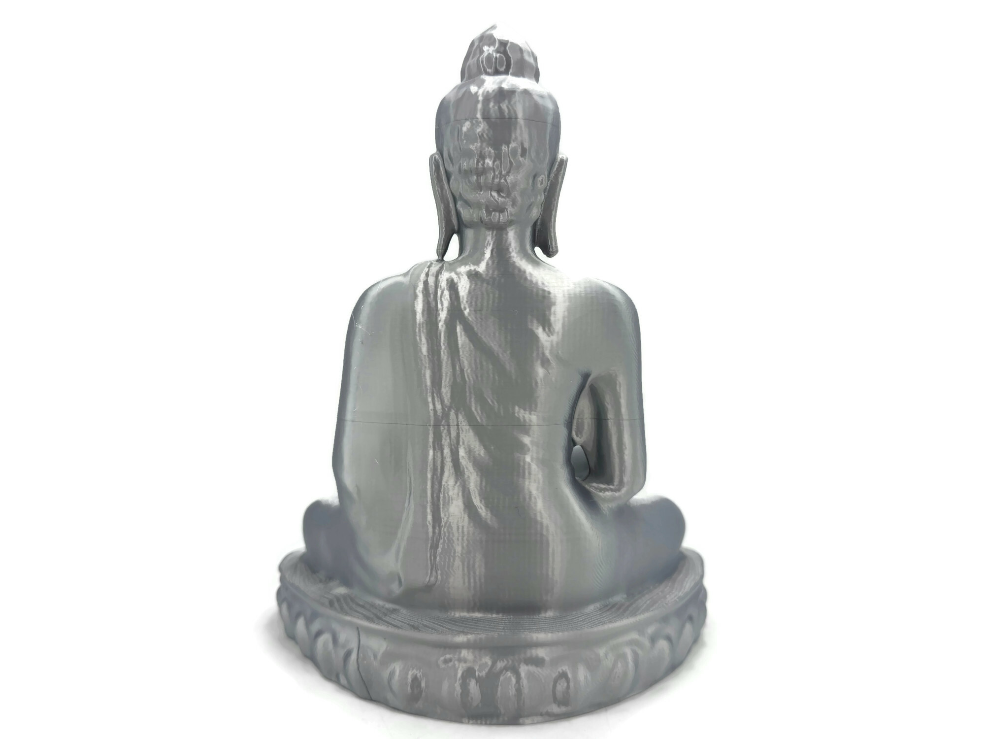 Buddha Mangala Silber sitzende Figur 25 cm Statue Figur Skulptur groß - Vorschau 2