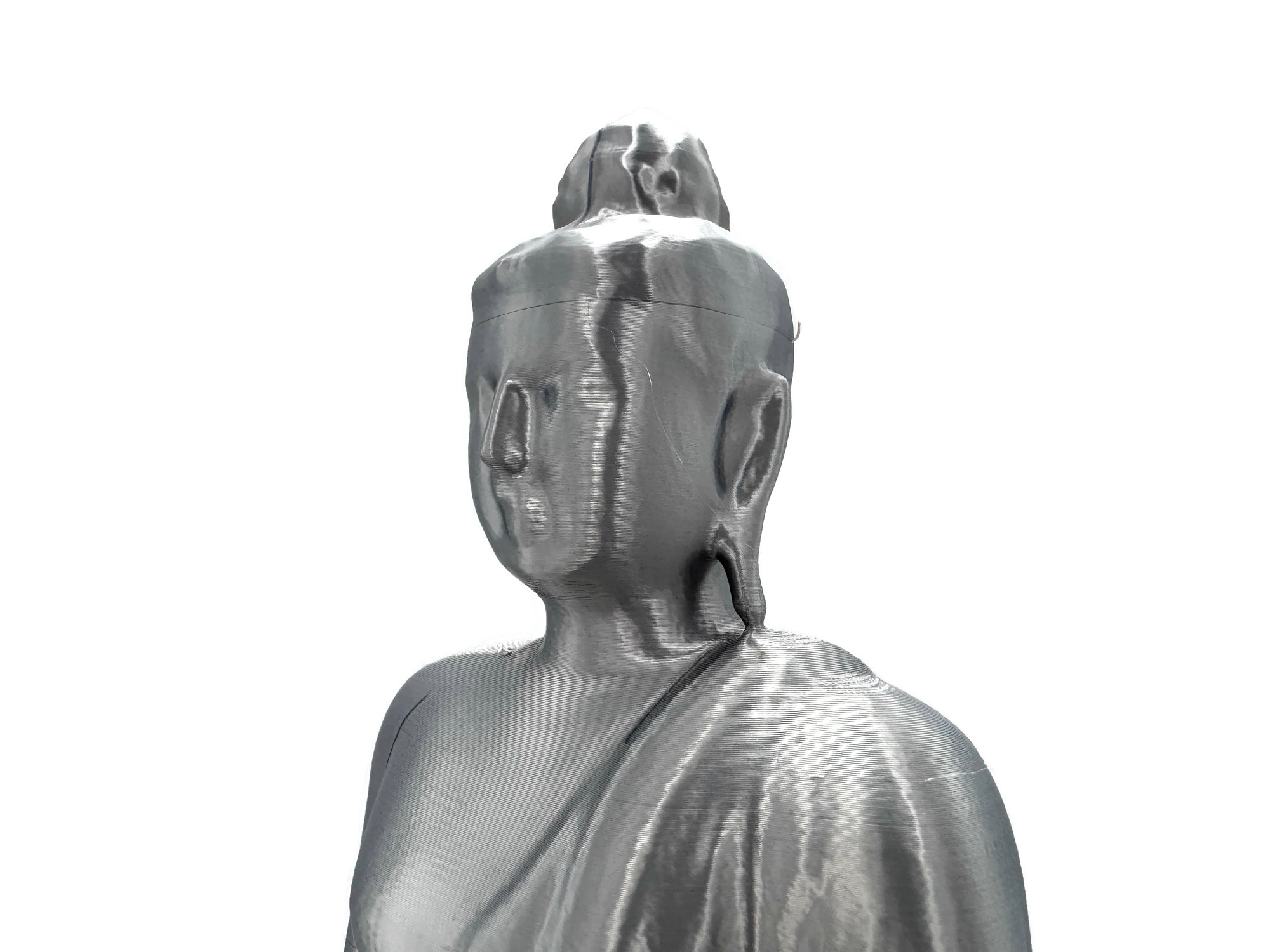 Buddha Mangala Silber sitzende Figur 25 cm Statue Figur Skulptur groß - Vorschau 4