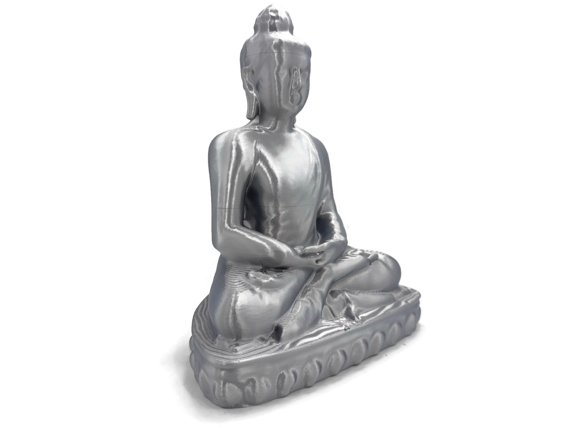 Buddha Mangala Silber sitzende Figur 25 cm Statue Figur Skulptur groß - Vorschau 5
