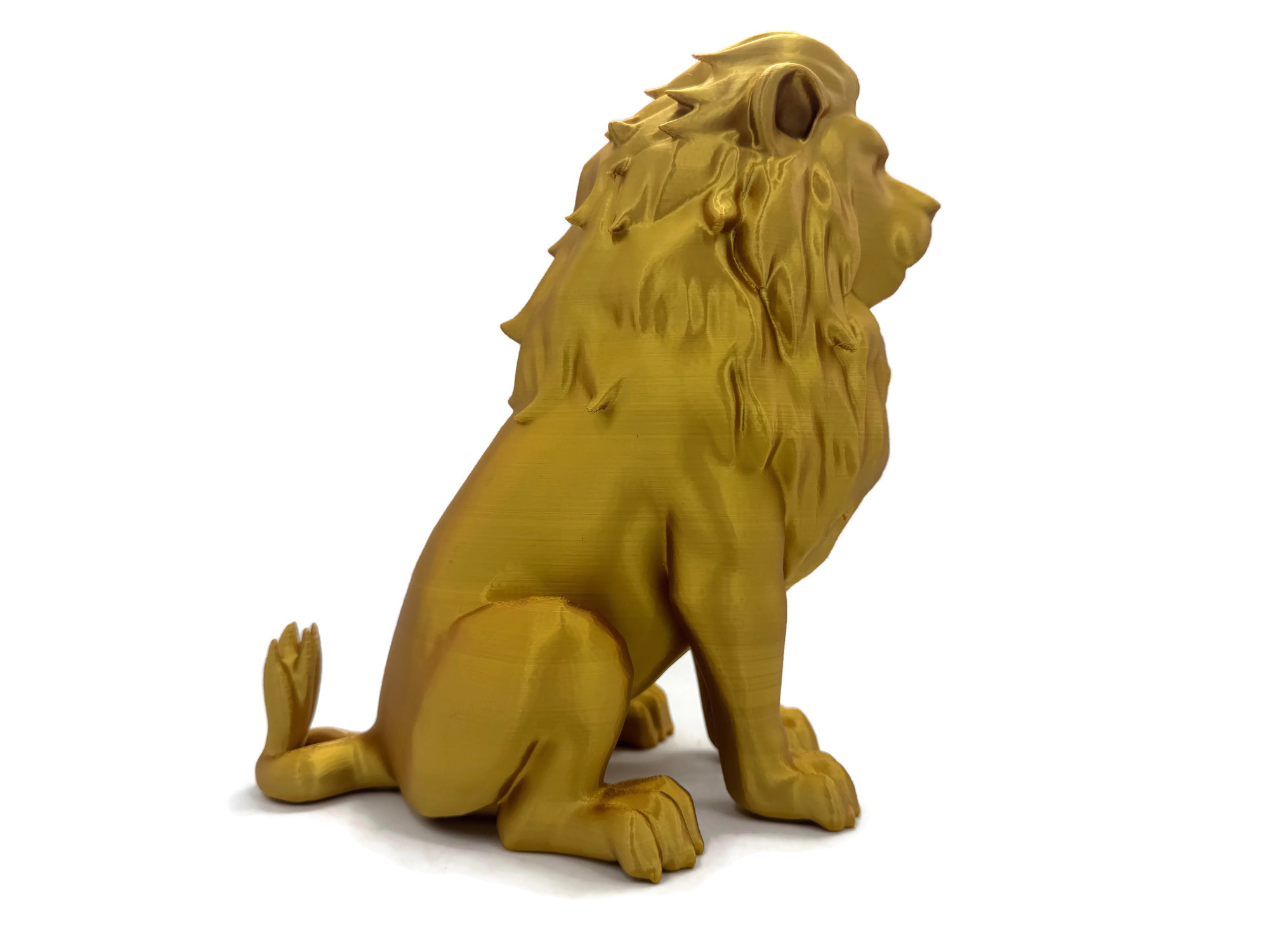 Löwe sitzende Figur 25 cm Statue Skulptur gold glänzend für Garten und Wohnraum - Vorschau 2