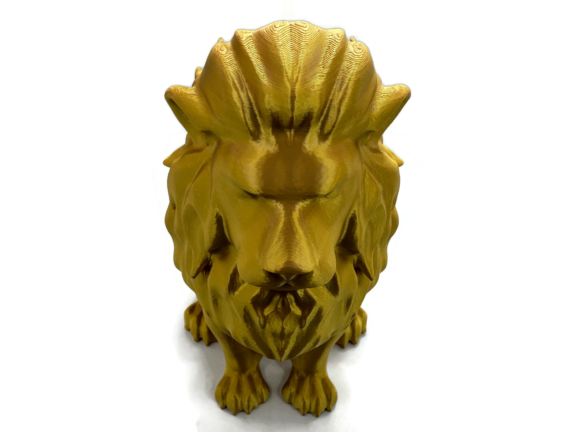 Löwe sitzende Figur 25 cm Statue Skulptur gold glänzend für Garten und Wohnraum - Vorschau 3