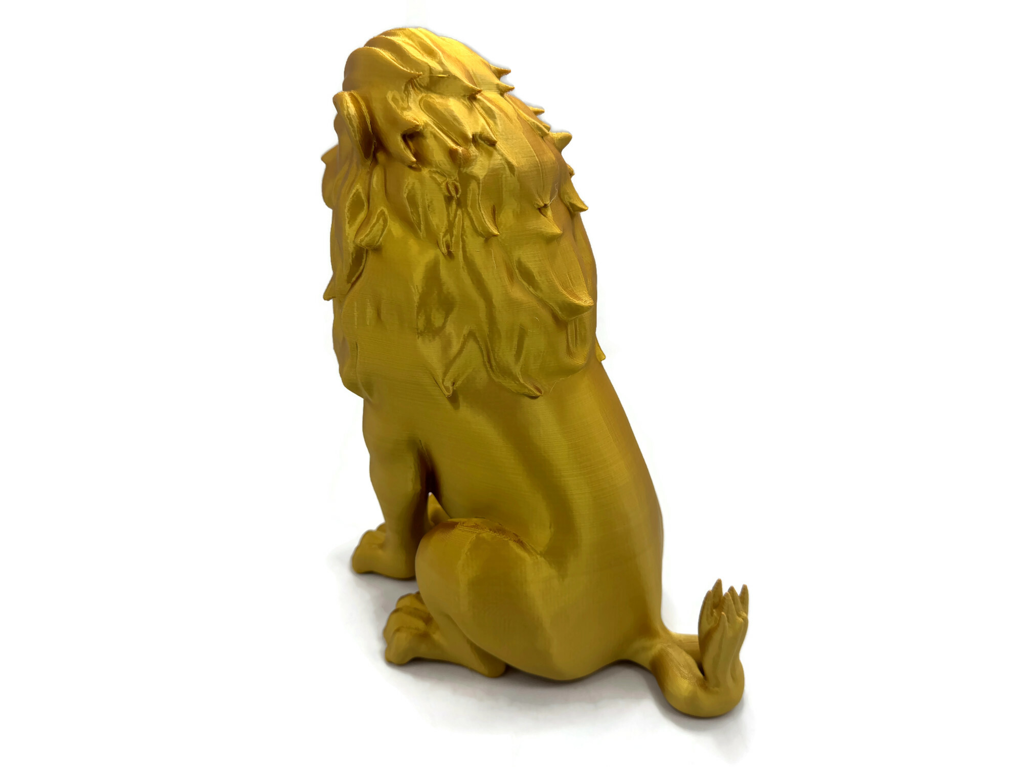 Löwe sitzende Figur 25 cm Statue Skulptur gold glänzend für Garten und Wohnraum - Vorschau 4