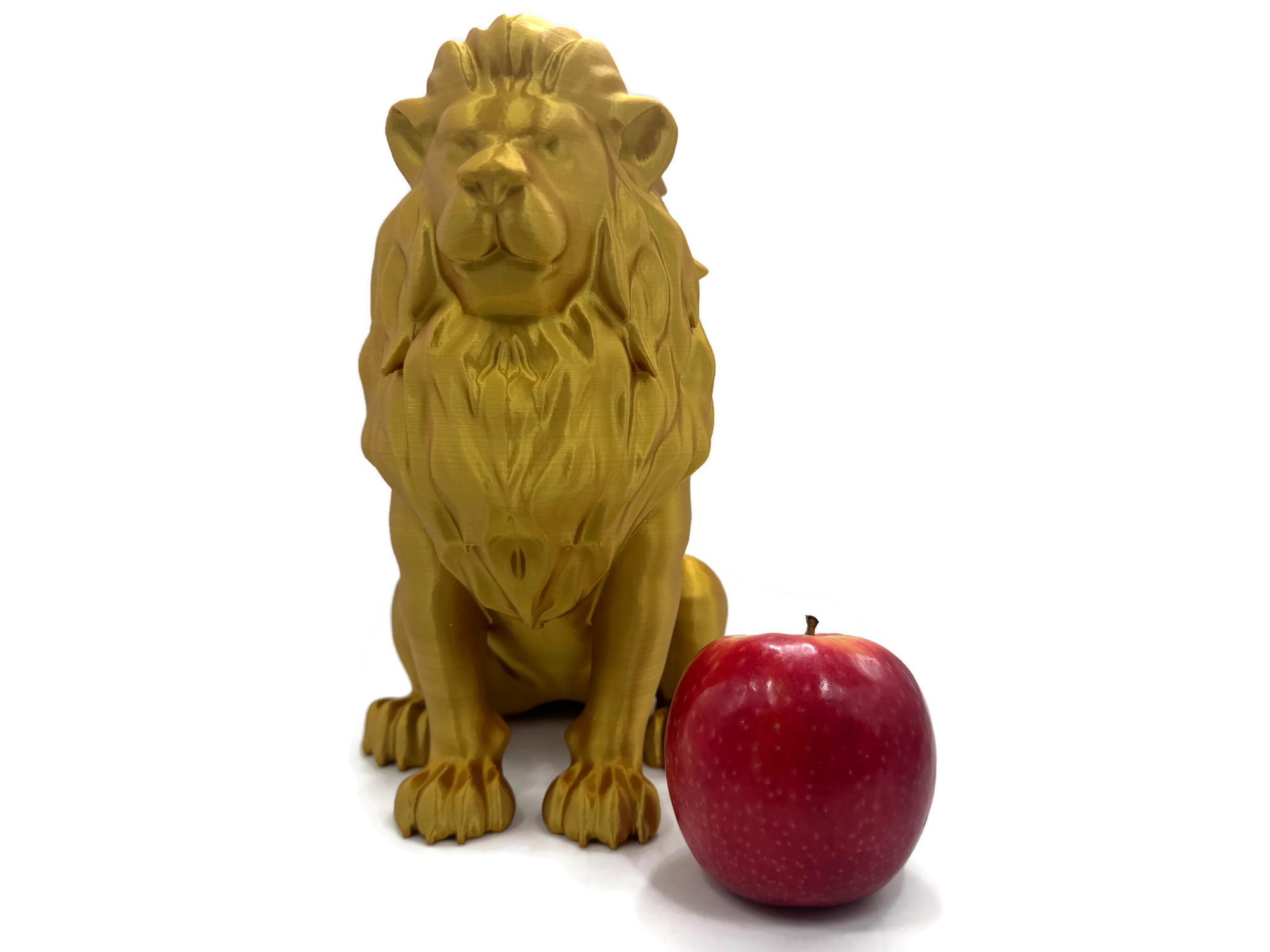 Löwe sitzende Figur 25 cm Statue Skulptur gold glänzend für Garten und Wohnraum - Vorschau 5