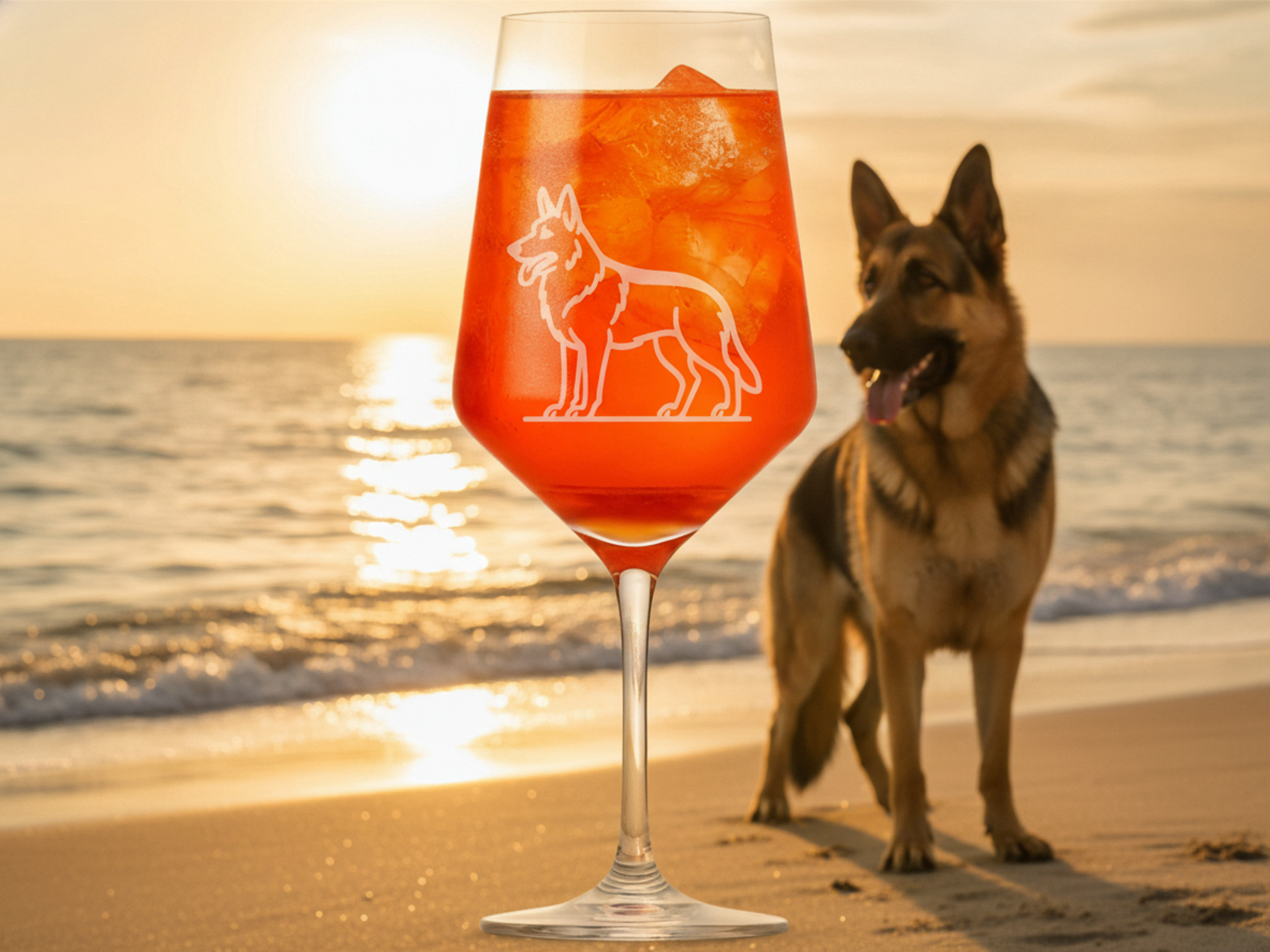 Weinglas Gravur Schäferhund Lasergravur 350ml spülmaschinenfest Geschenk für Liebhaber - Vorschau 4