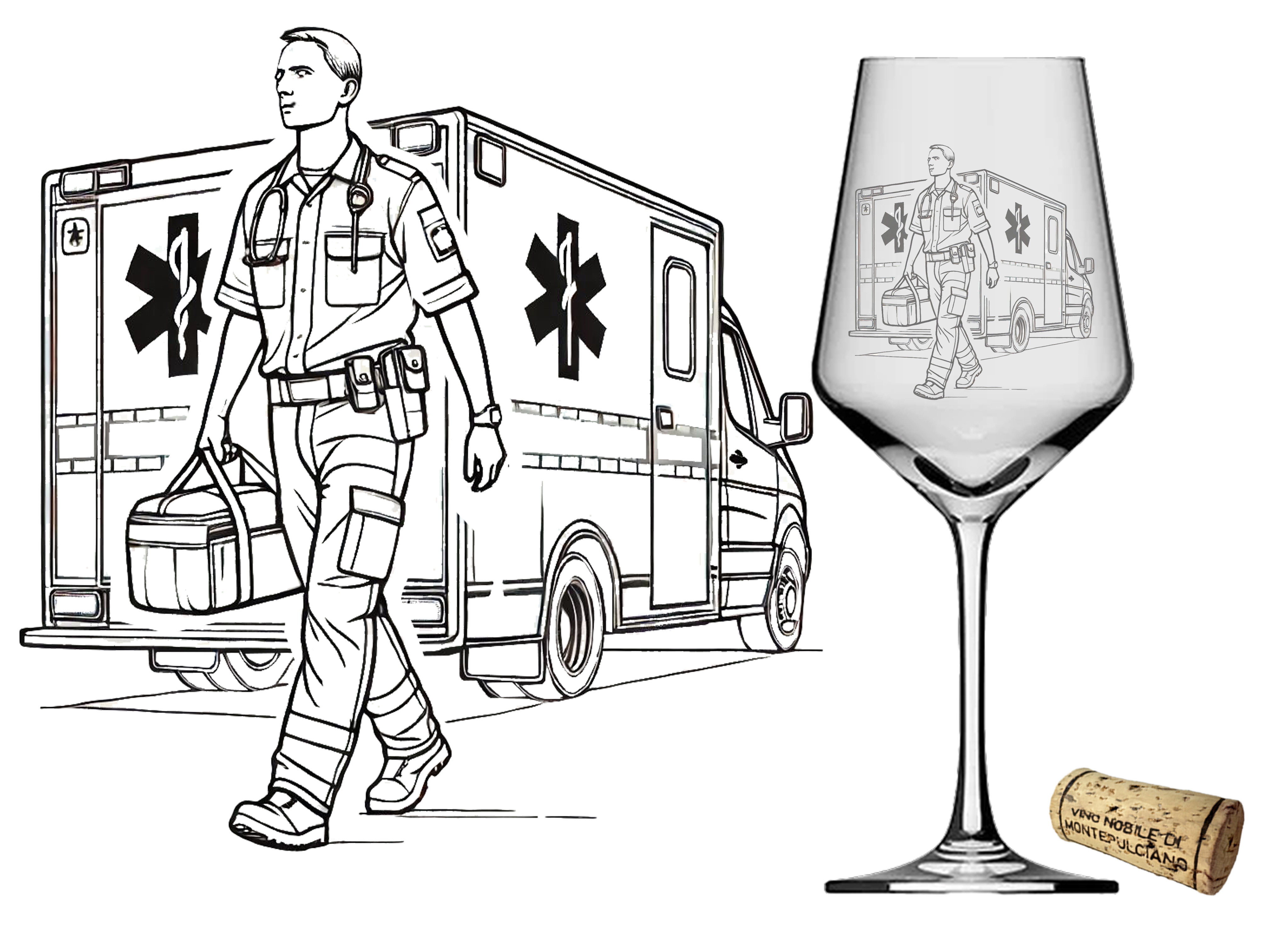 Weinglas Notfallsanitäter spülmaschinenfest mit elegantem Design für entspannte Anlässe - Vorschau 4