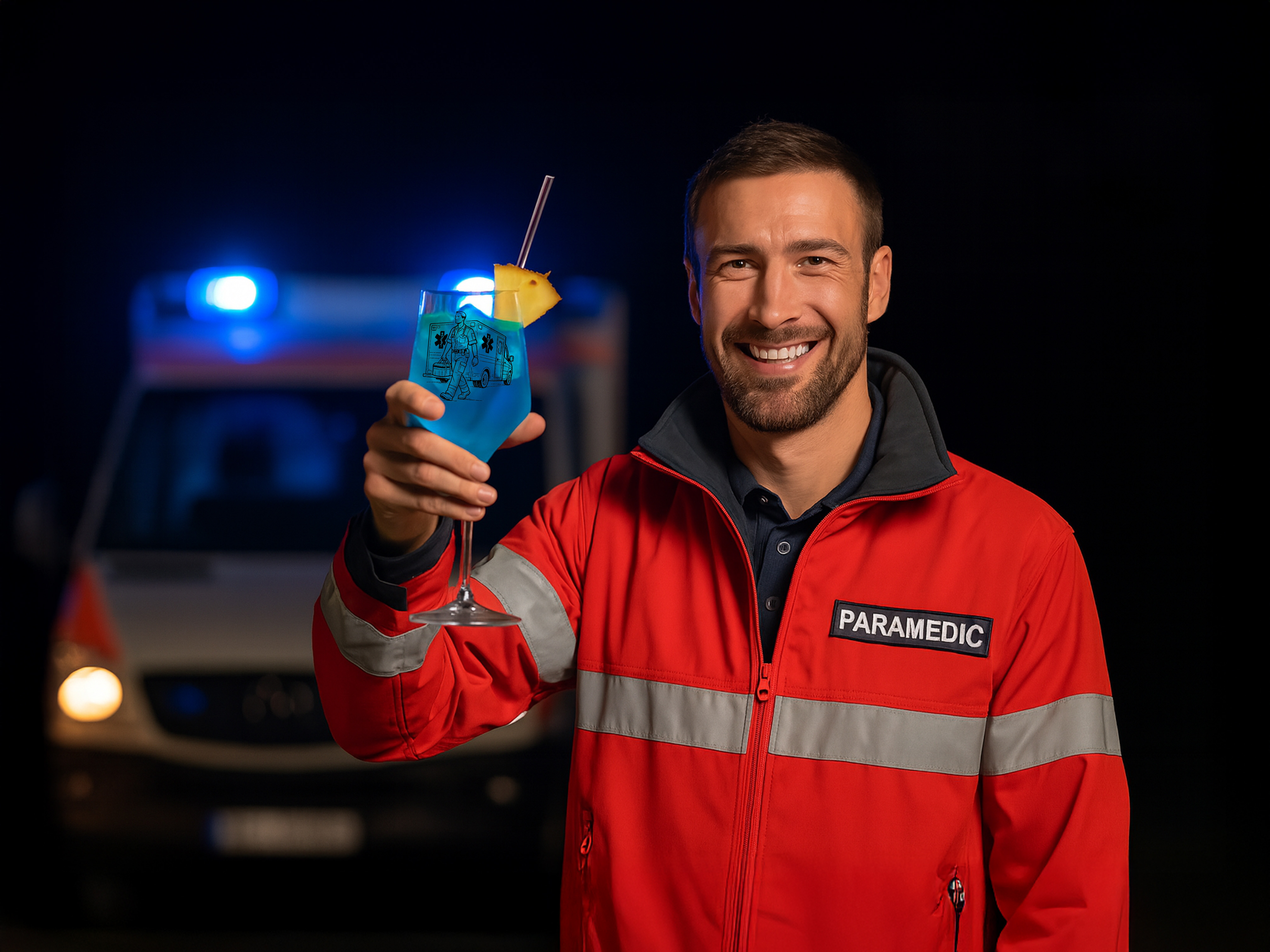 Weinglas Notfallsanitäter spülmaschinenfest mit elegantem Design für entspannte Anlässe - Vorschau 3