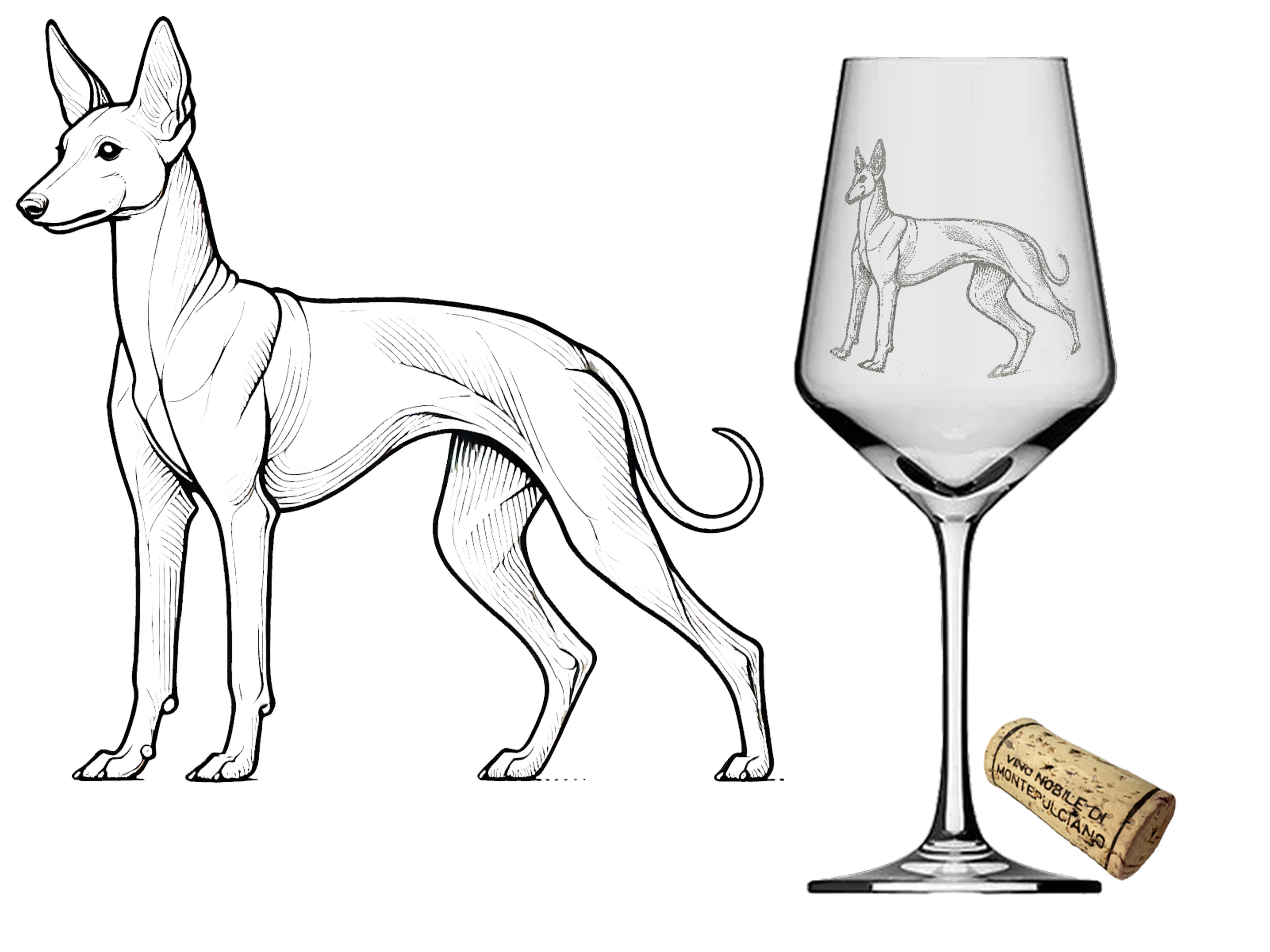 Weinglas Podenco mit Lasergravur für Kenner spülmaschinenfest 350 ml ideal für Wein - Vorschau 3