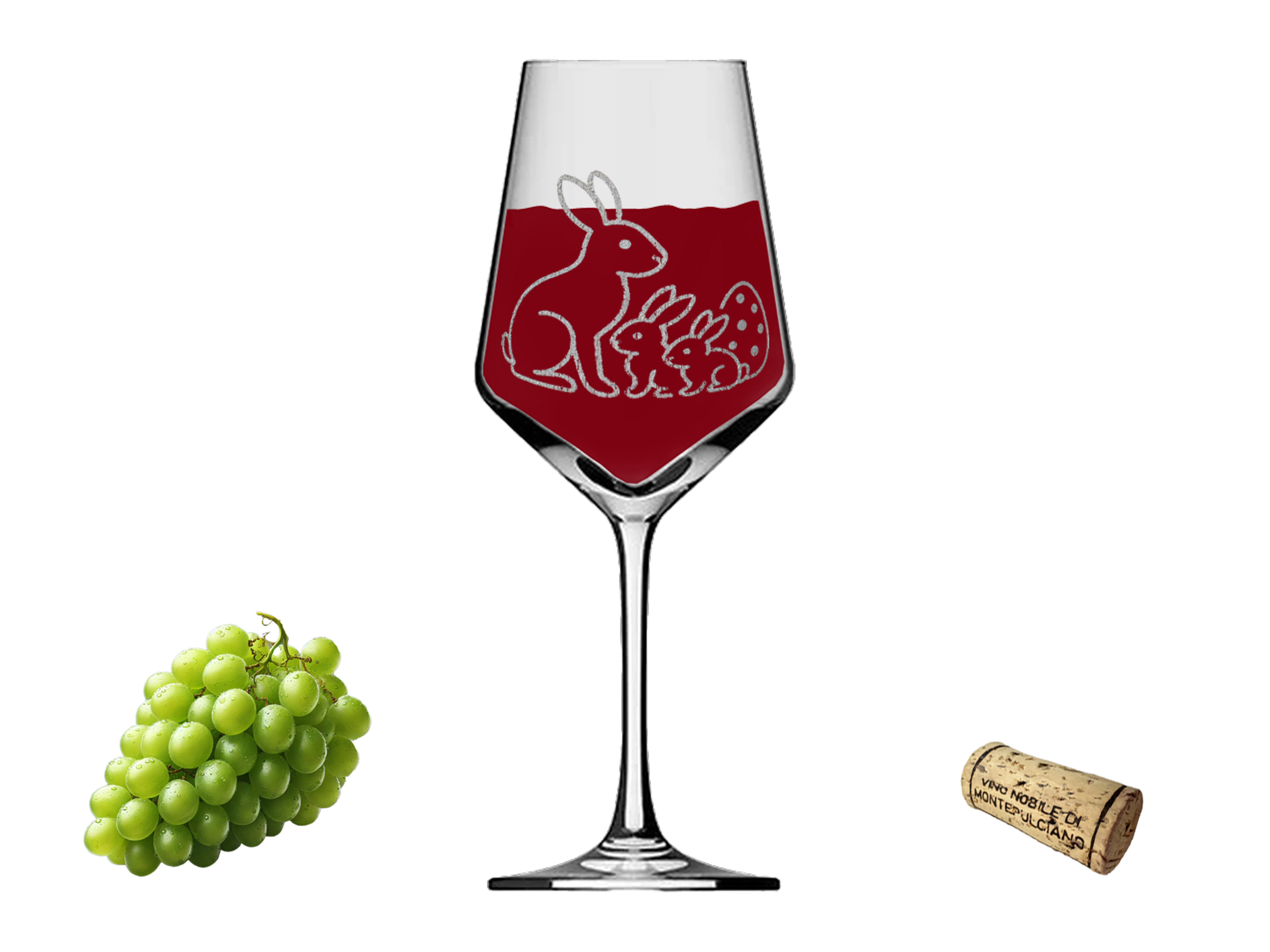 Graviertes Osterhasen-Weinglas 350ml spülmaschinenfest für Weinliebhaber und Feste - Vorschau 2