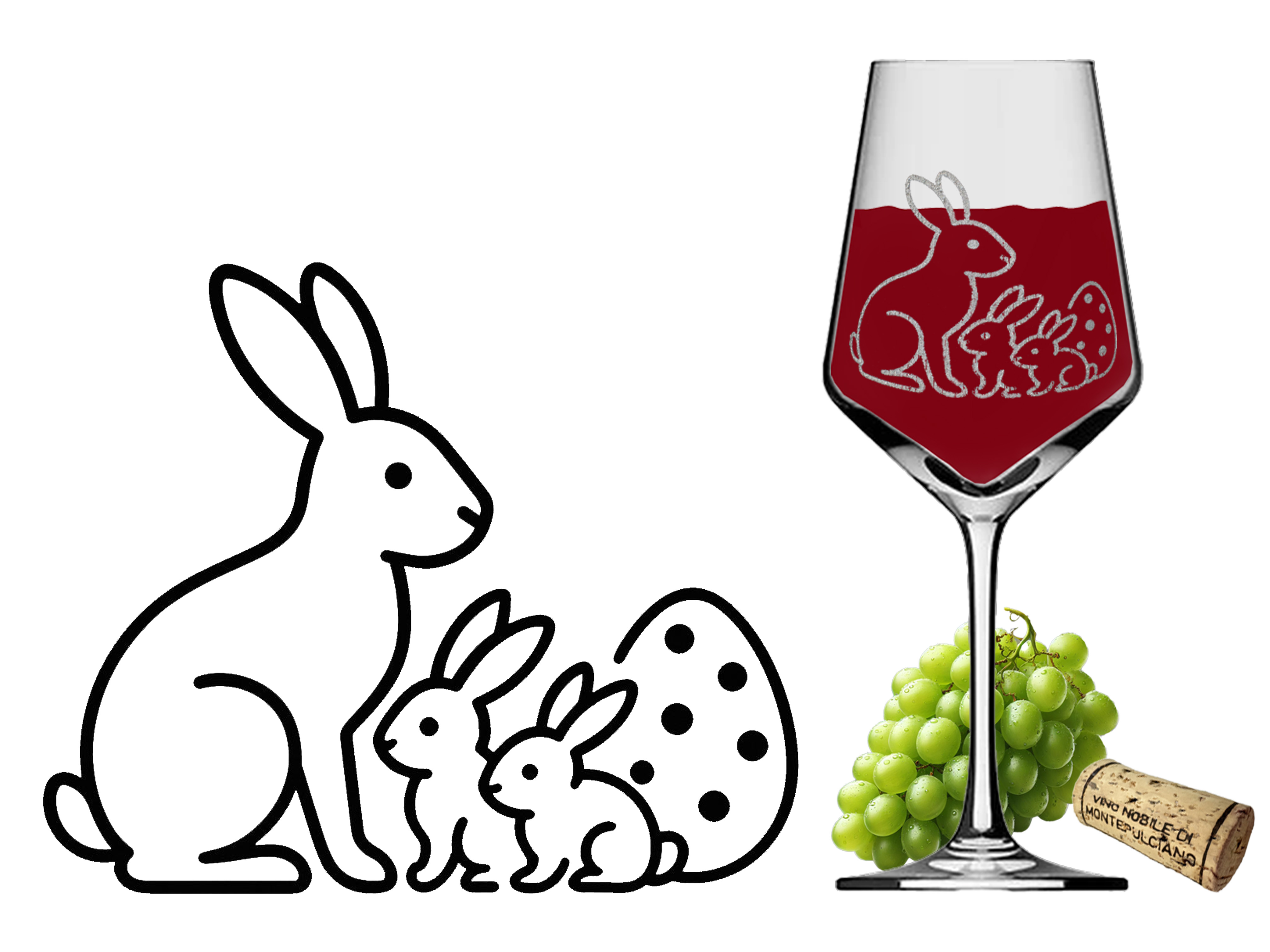 Graviertes Osterhasen-Weinglas 350ml spülmaschinenfest für Weinliebhaber und Feste - Vorschau 3