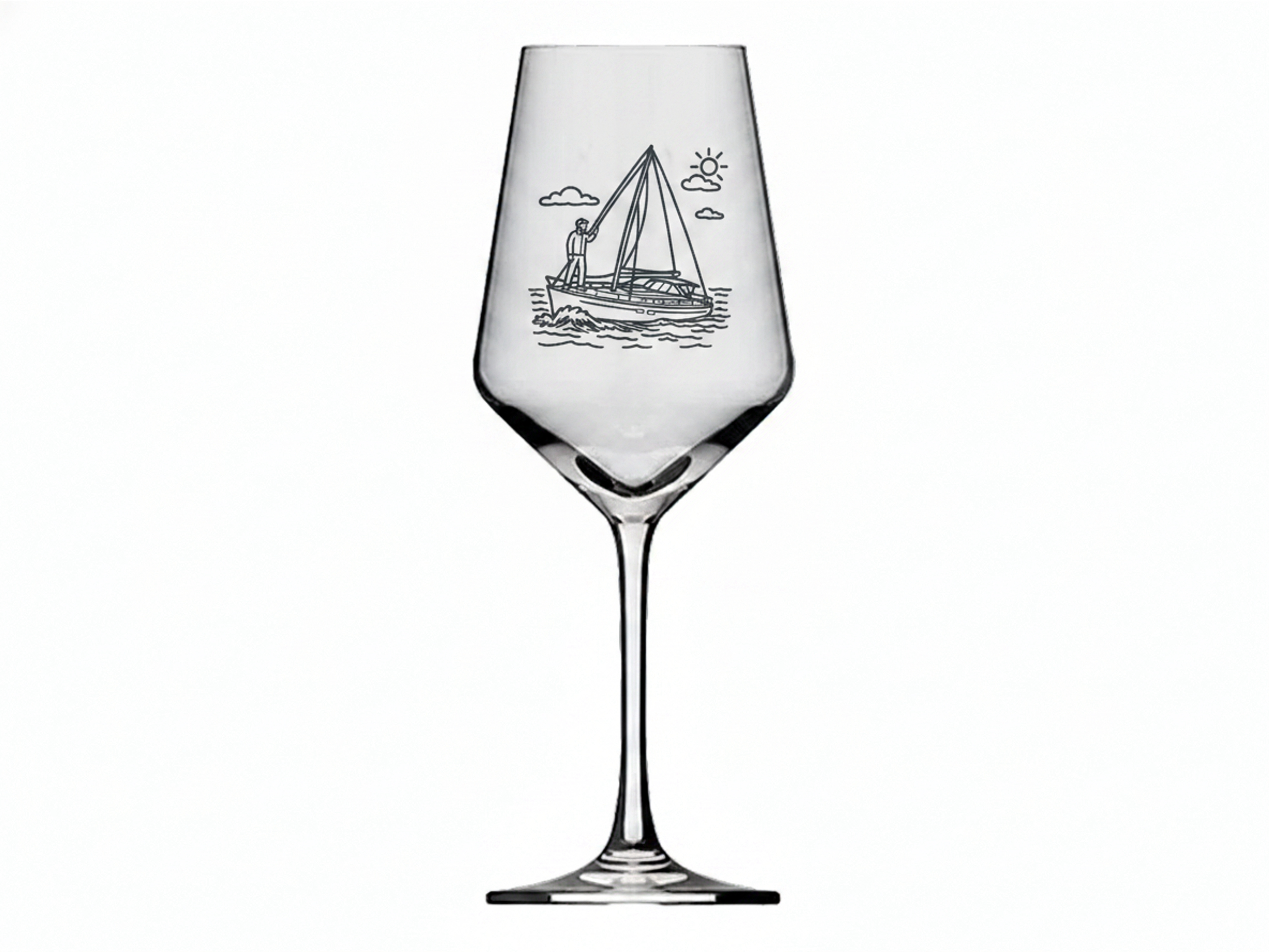 Weinglas Segler Yacht 21 cm hoch 8 cm Durchmesser graviert spülmaschinenfest 350 ml - Vorschau 6