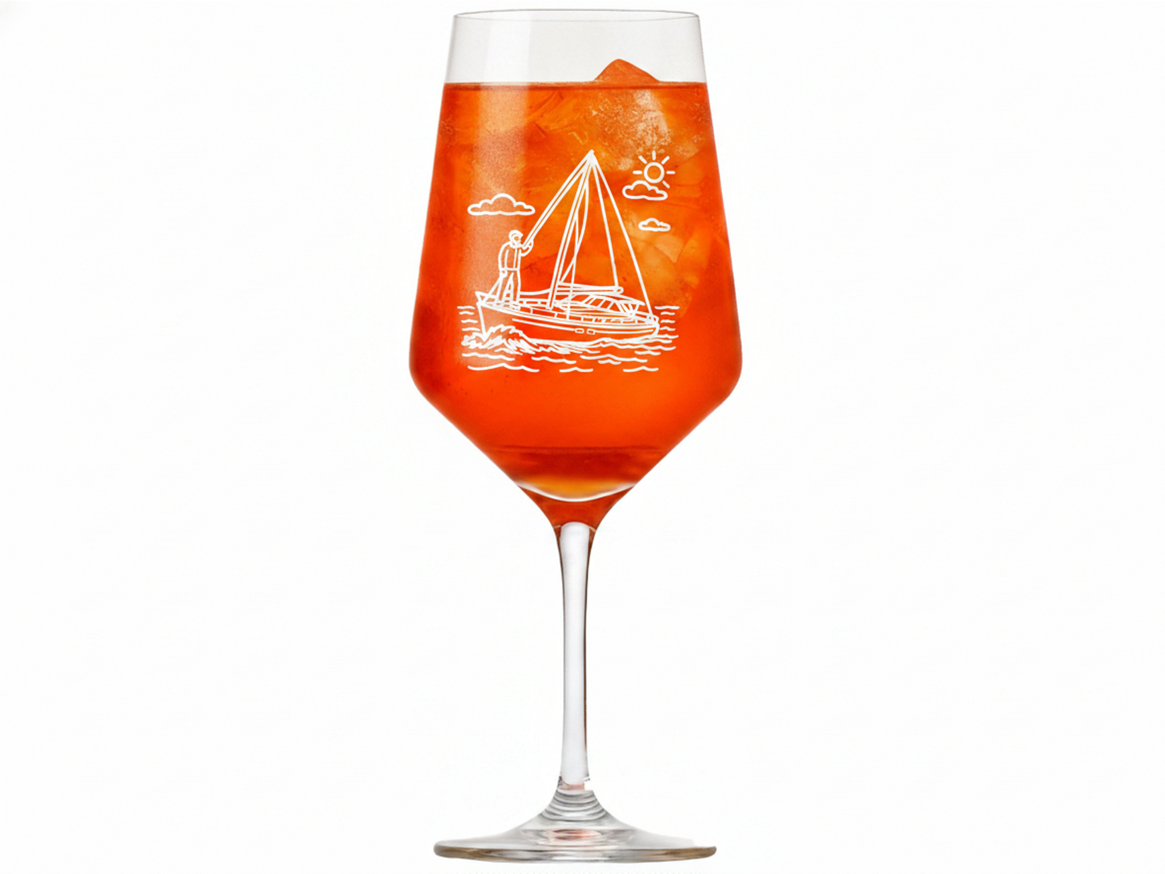 Weinglas Segler Yacht 21 cm hoch 8 cm Durchmesser graviert spülmaschinenfest 350 ml - Vorschau 5