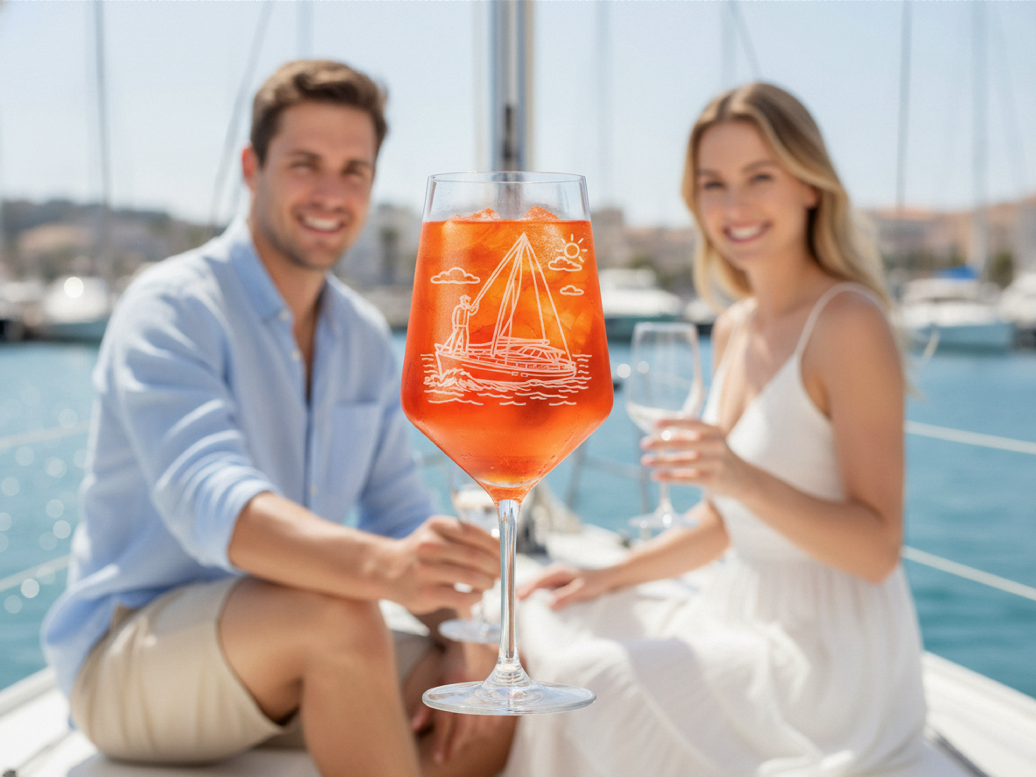 Weinglas Segler Yacht 21 cm hoch 8 cm Durchmesser graviert spülmaschinenfest 350 ml - Vorschau 4