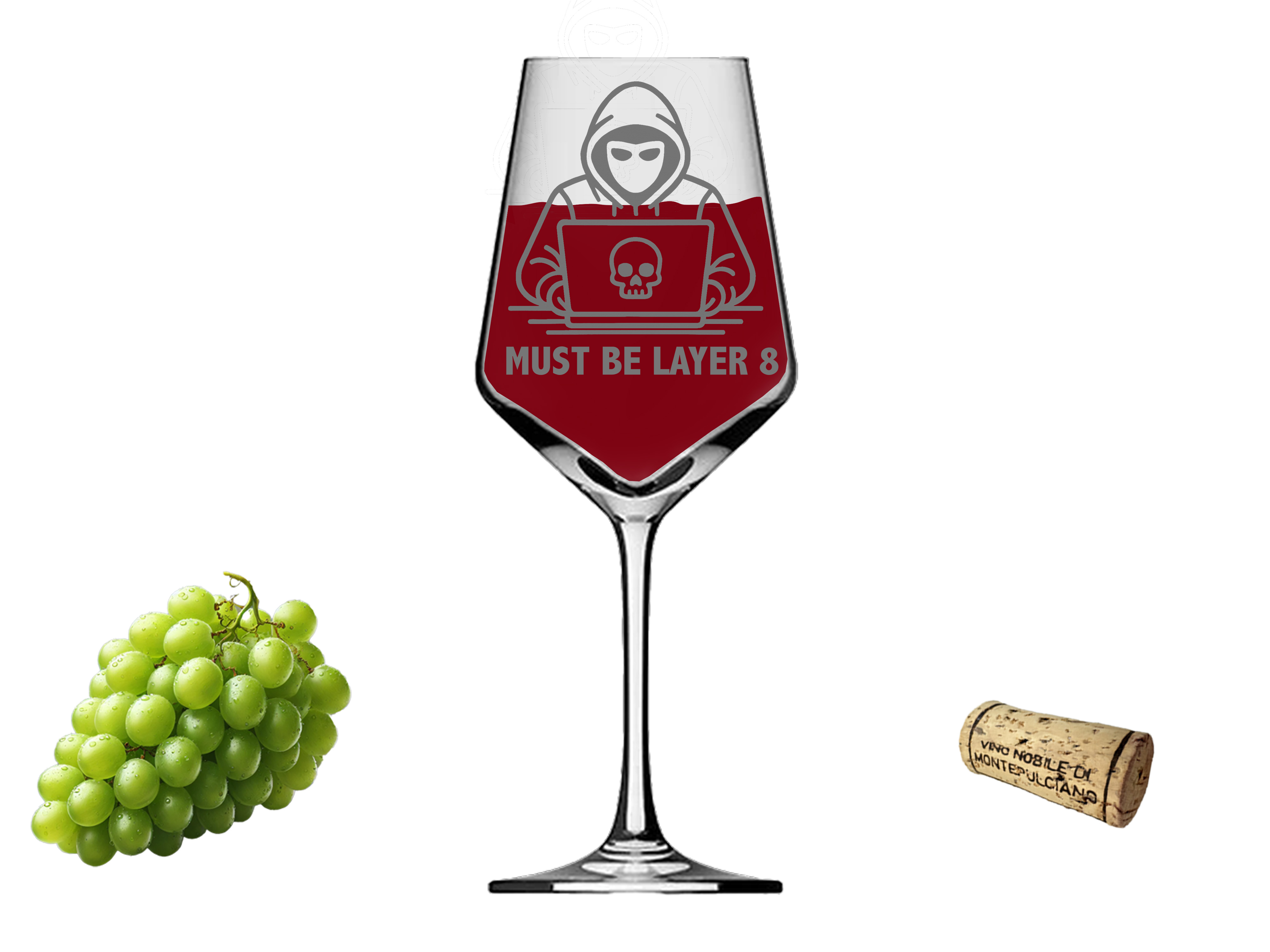Weinglas ITNerd Must be Layer 8 das Glas für Technikbegeisterte 350 ml spülmaschinenfest - Vorschau 3