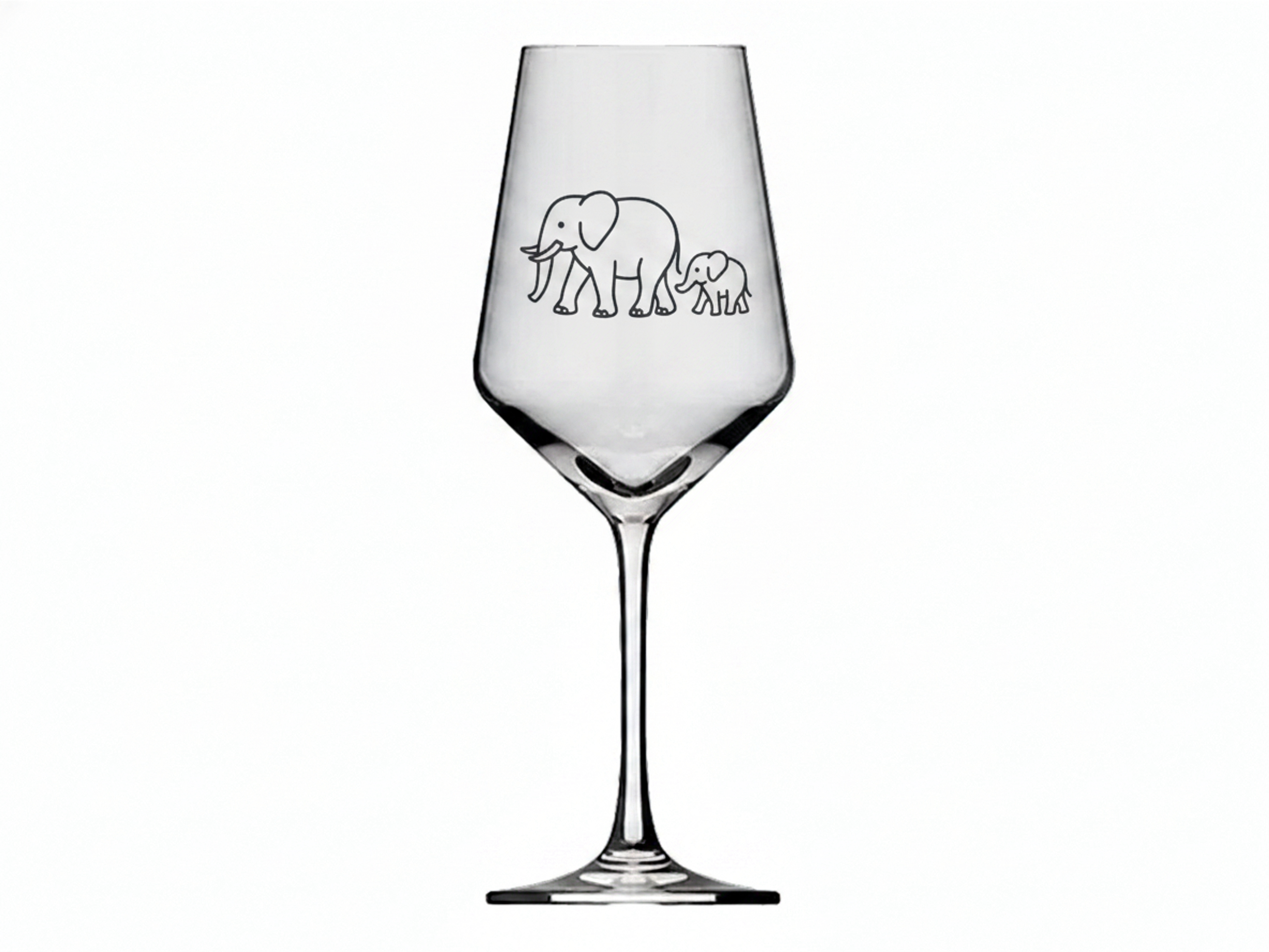 Weinglas Elefant mit Baby Lasergravur spülmaschinenfest elegantes Accessoire für Weinliebhaber - Vorschau 6