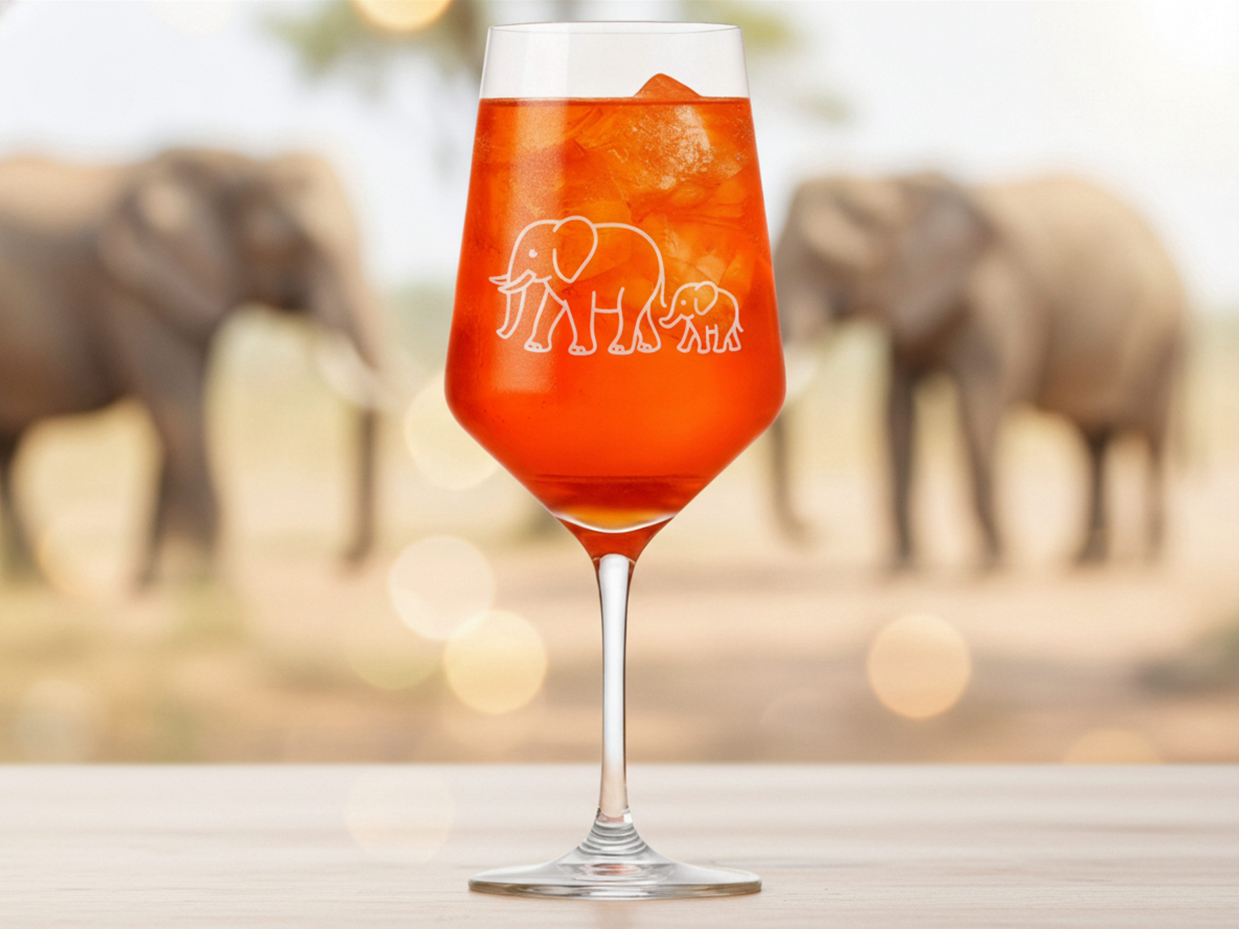 Weinglas Elefant mit Baby Lasergravur spülmaschinenfest elegantes Accessoire für Weinliebhaber - Vorschau 2
