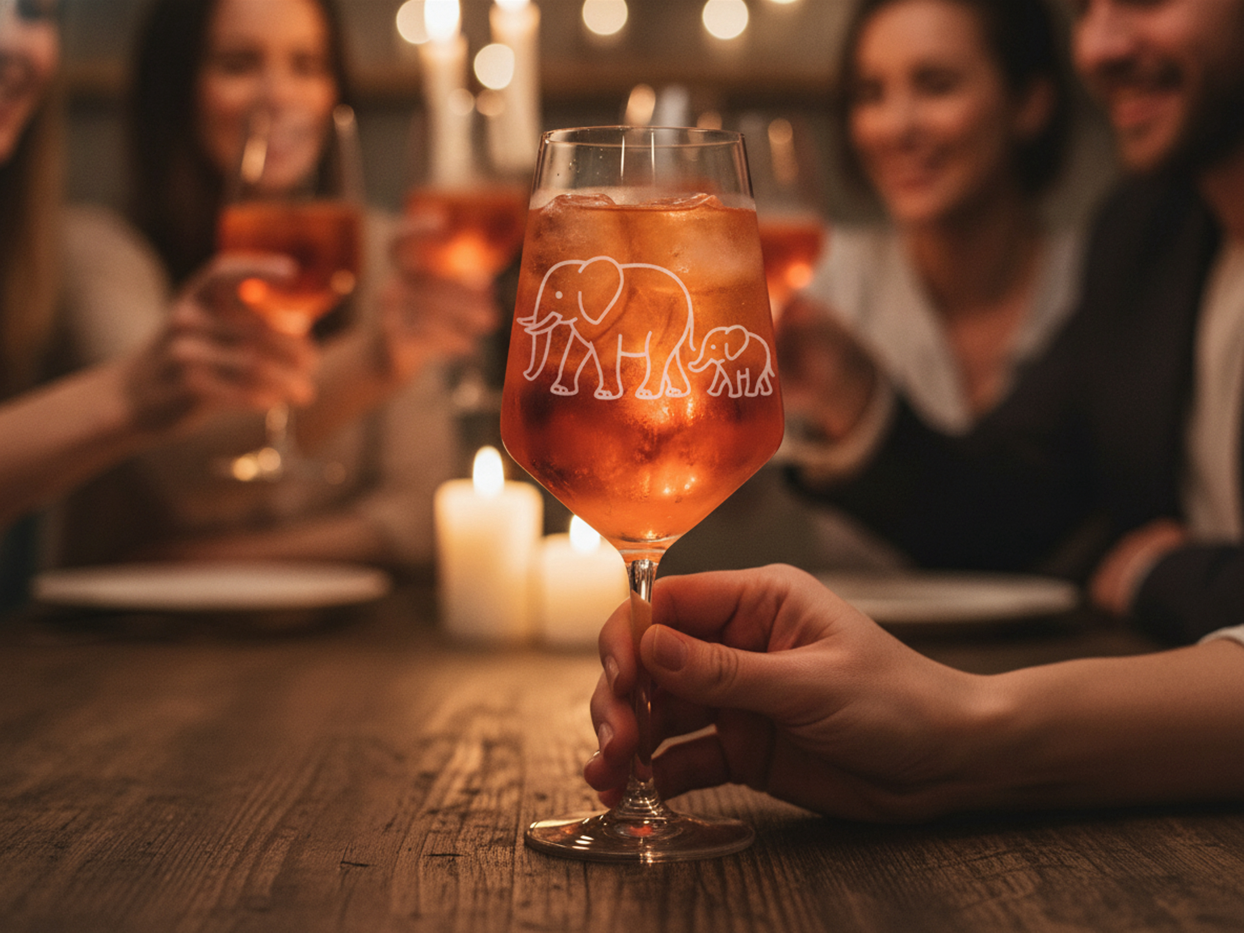 Weinglas Elefant mit Baby Lasergravur spülmaschinenfest elegantes Accessoire für Weinliebhaber - Vorschau 3