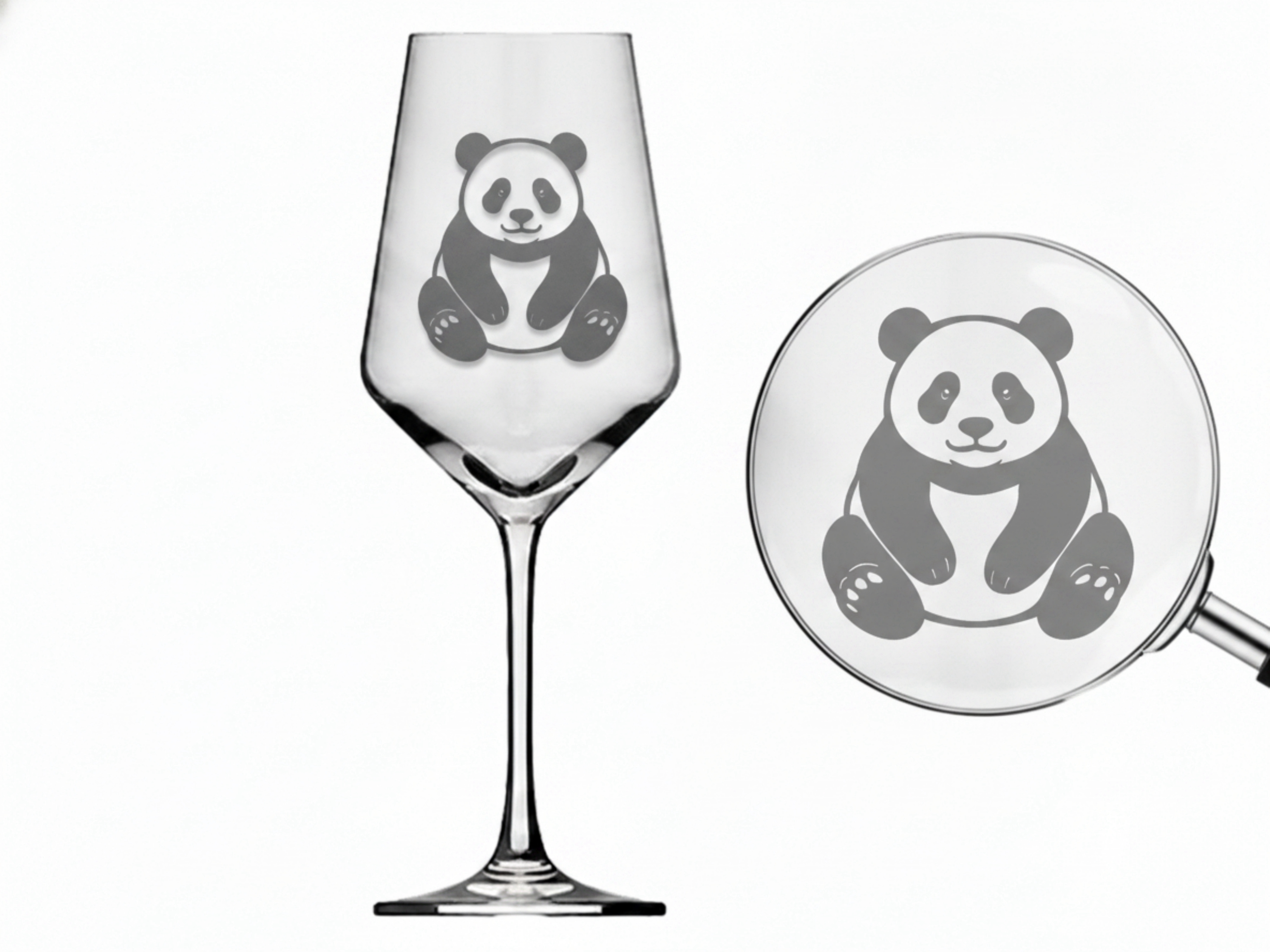 Weinglas Panda niedlich stilvolles Trinkglas für Weinliebhaber 350 ml spülmaschinenfest