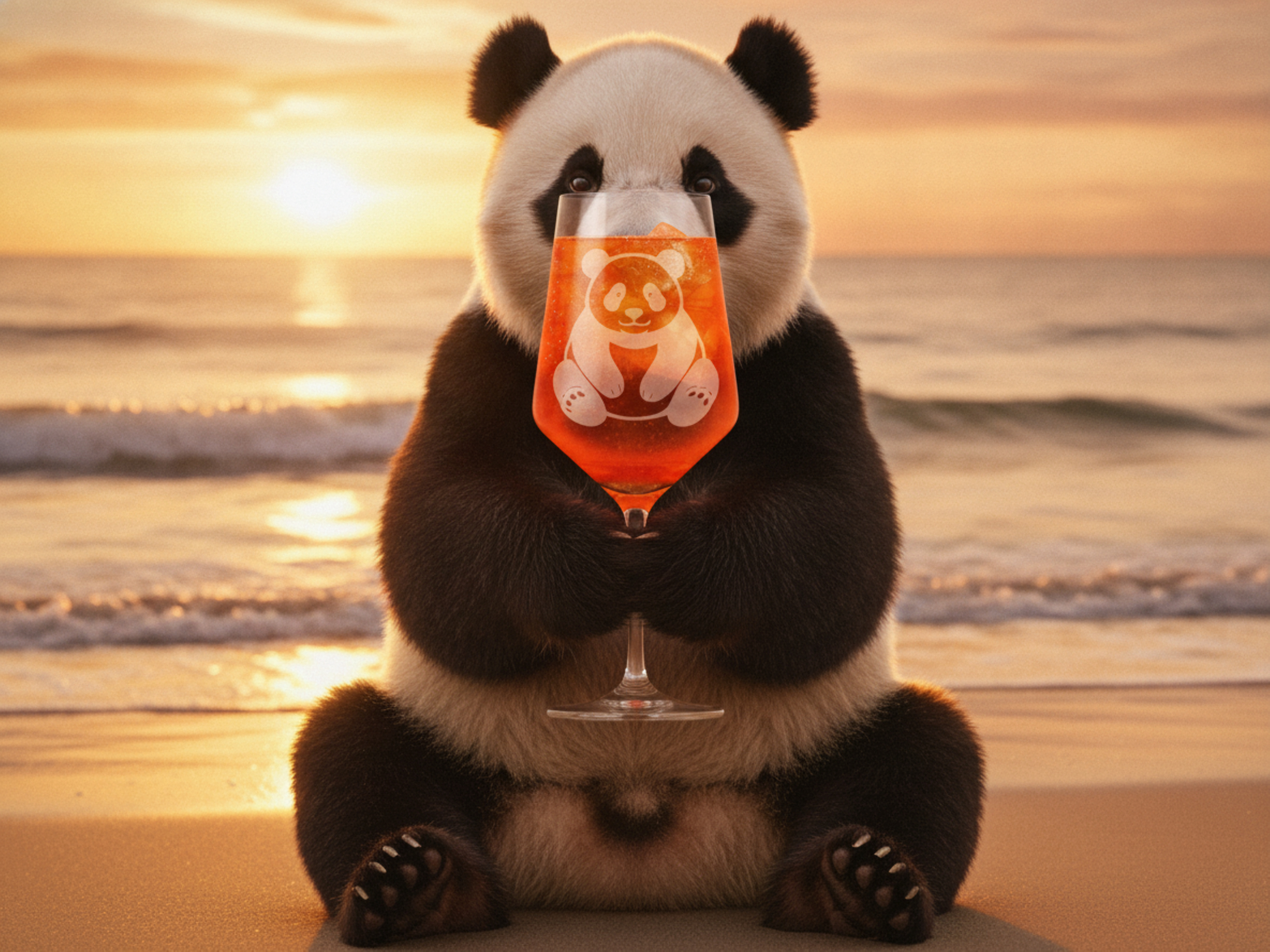 Weinglas Panda niedlich stilvolles Trinkglas für Weinliebhaber 350 ml spülmaschinenfest - Vorschau 3