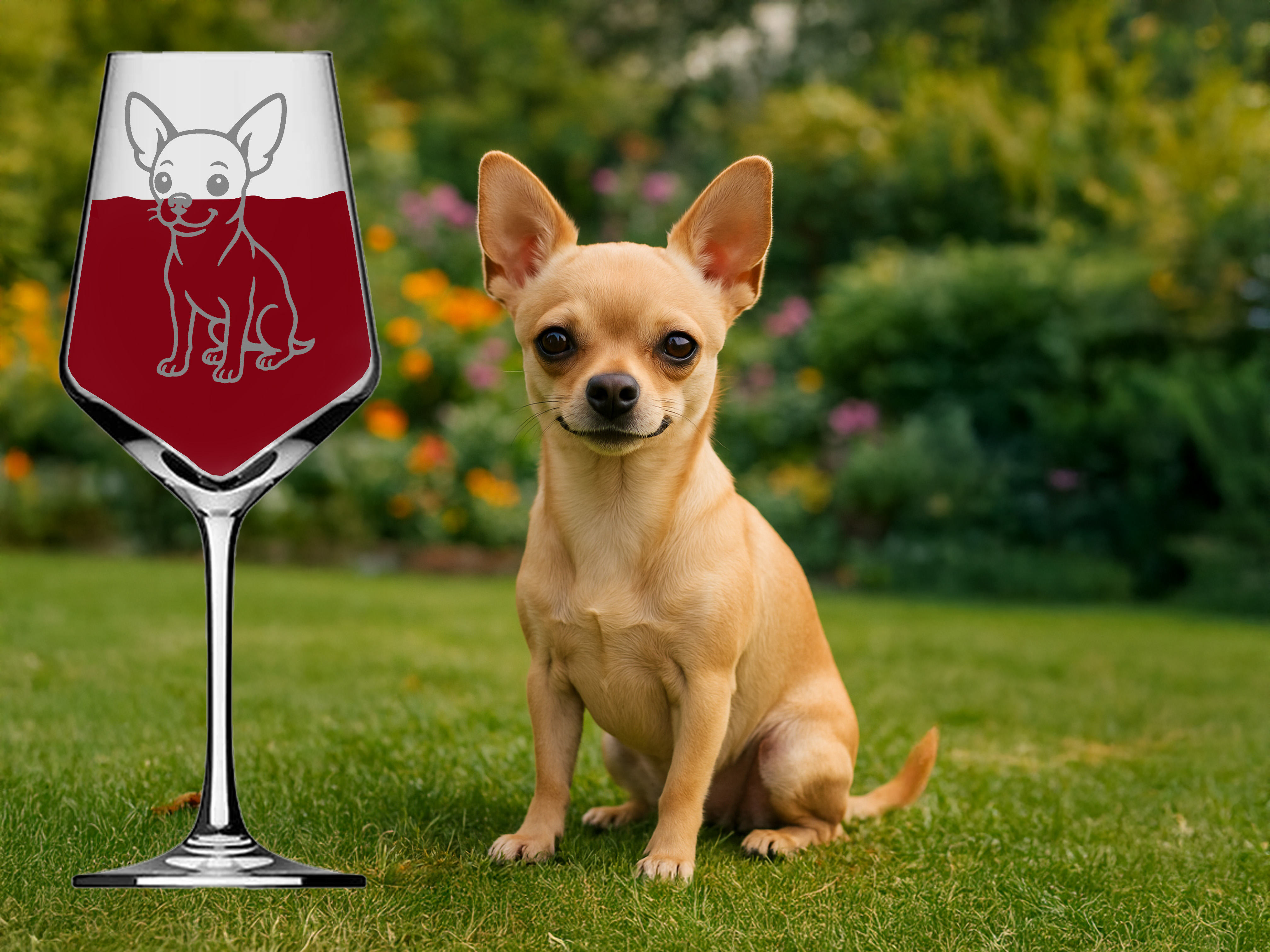 Weinglas Chihuahua robust spülmaschinenfest für Weinliebhaber ideal für Feiern 350 ml - Vorschau 6