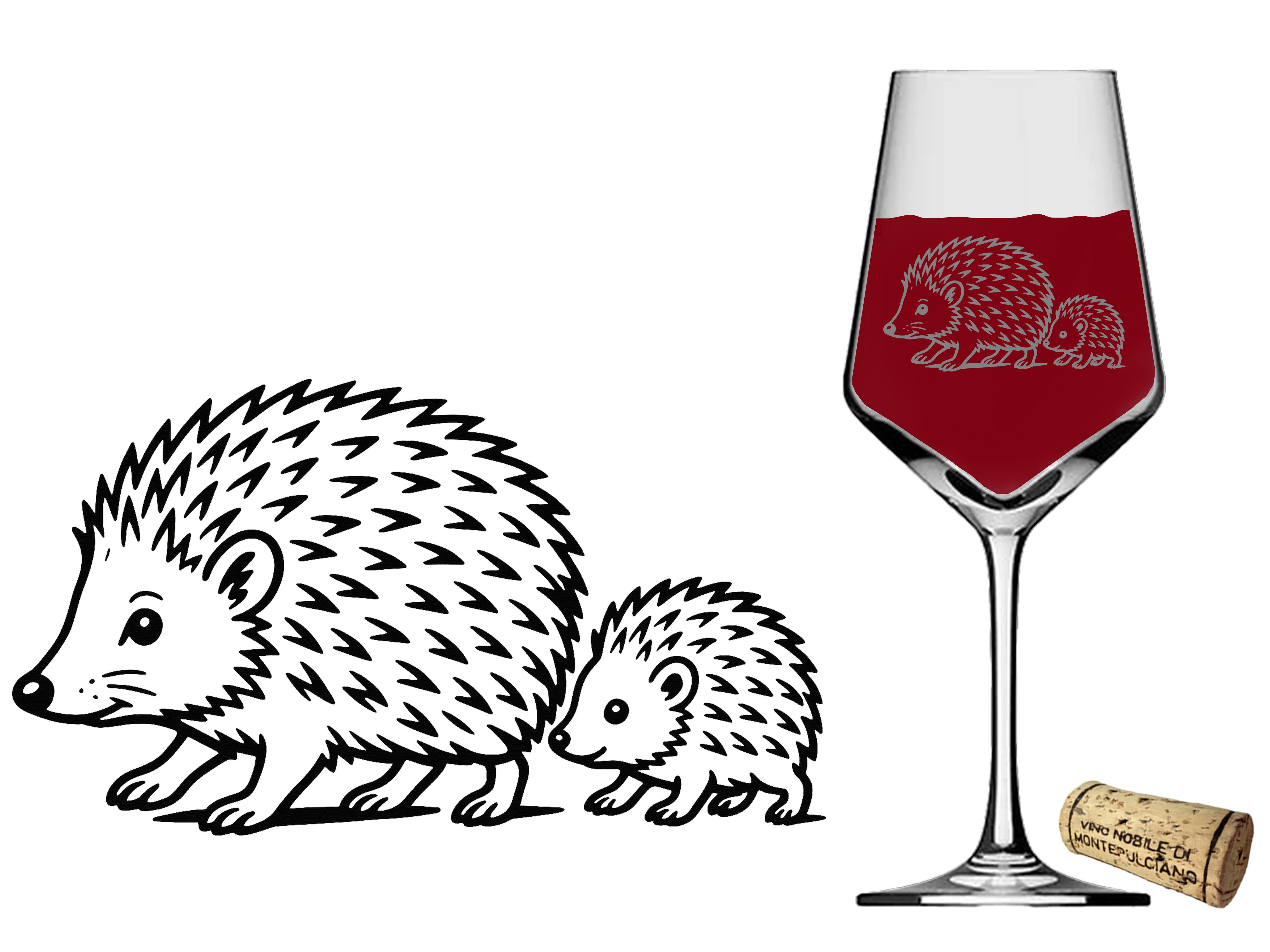 Weinglas Igel mit Igelkind spülmaschinenfest 21 cm 350 ml für Weinliebhaber tierfreundlich - Vorschau 5