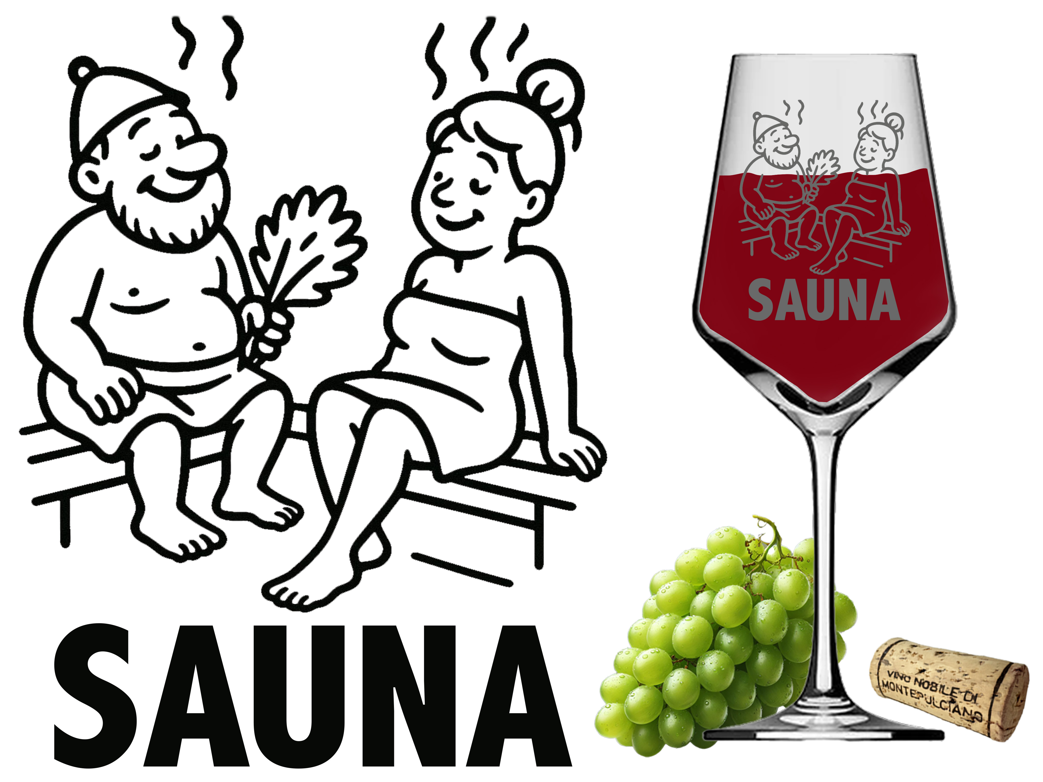 Weinglas hitzebeständig spülmaschinenfest für Weinliebhaber Saunagänger genieße dein Lieblingswein in der Sauna - Vorschau 3