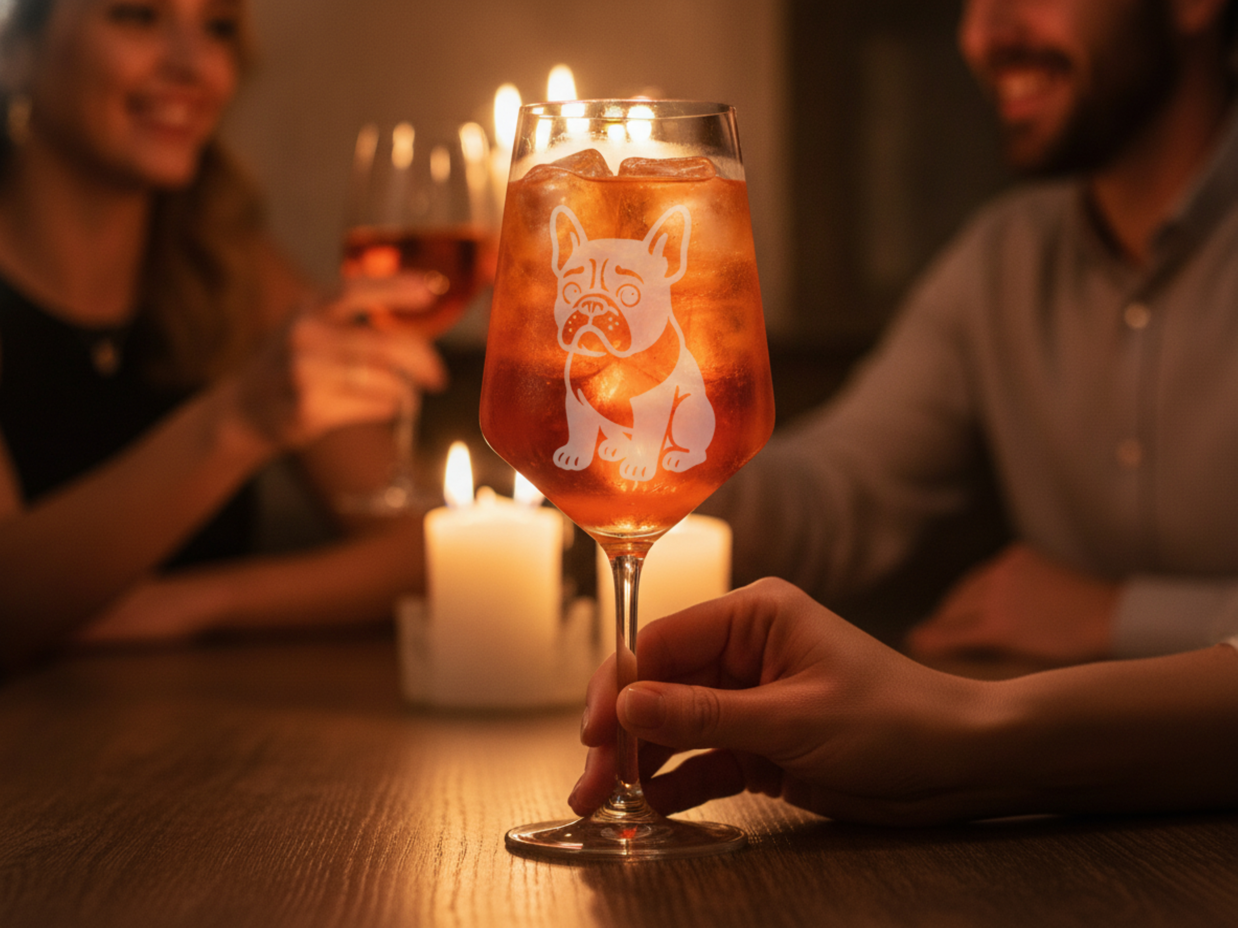 1x Weinglas Gravur Französische Bulldogge 350ml spülmaschinenfest für Hundeliebhaber - Vorschau 3