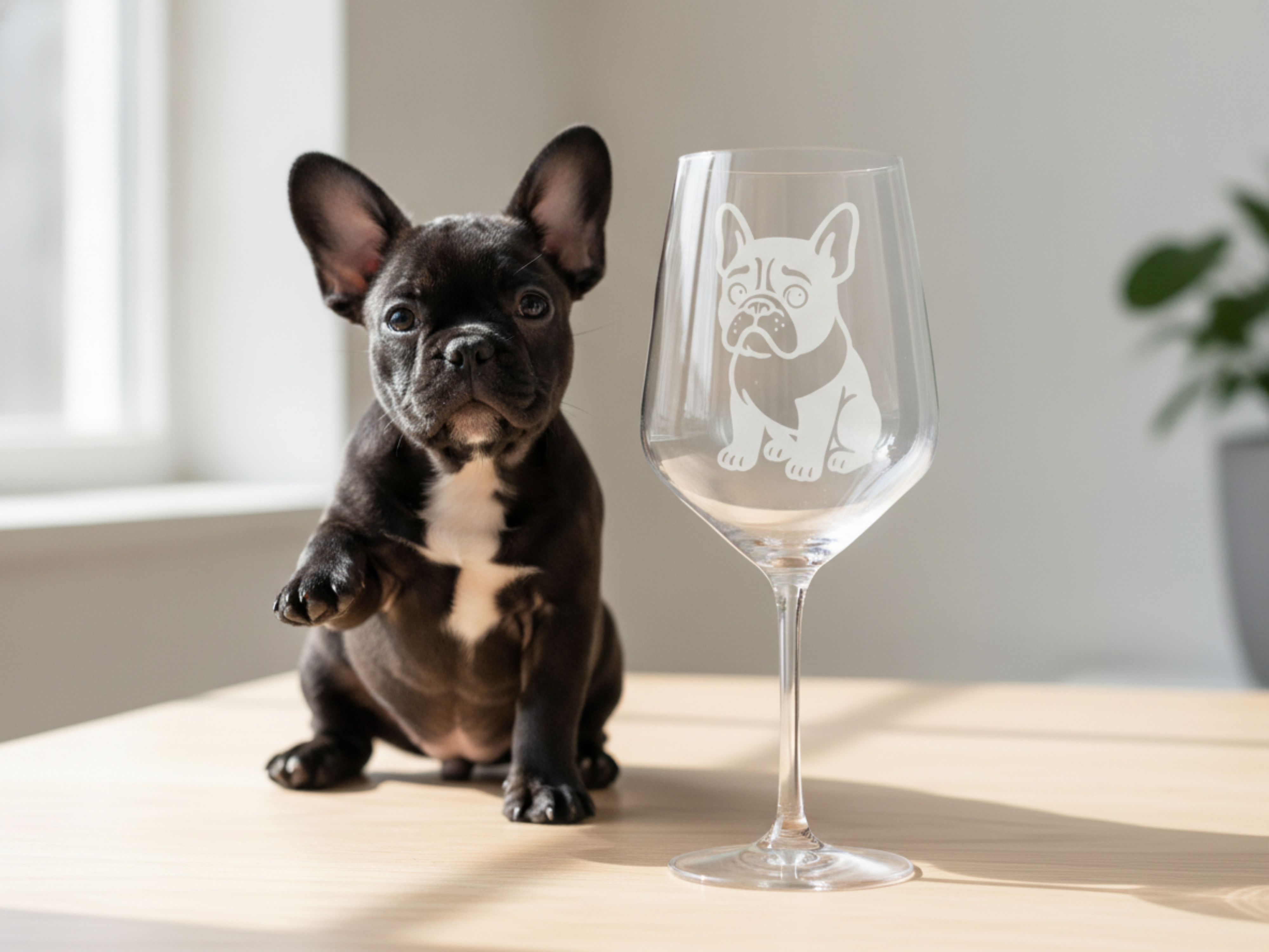 1x Weinglas Gravur Französische Bulldogge 350ml spülmaschinenfest für Hundeliebhaber - Vorschau 13