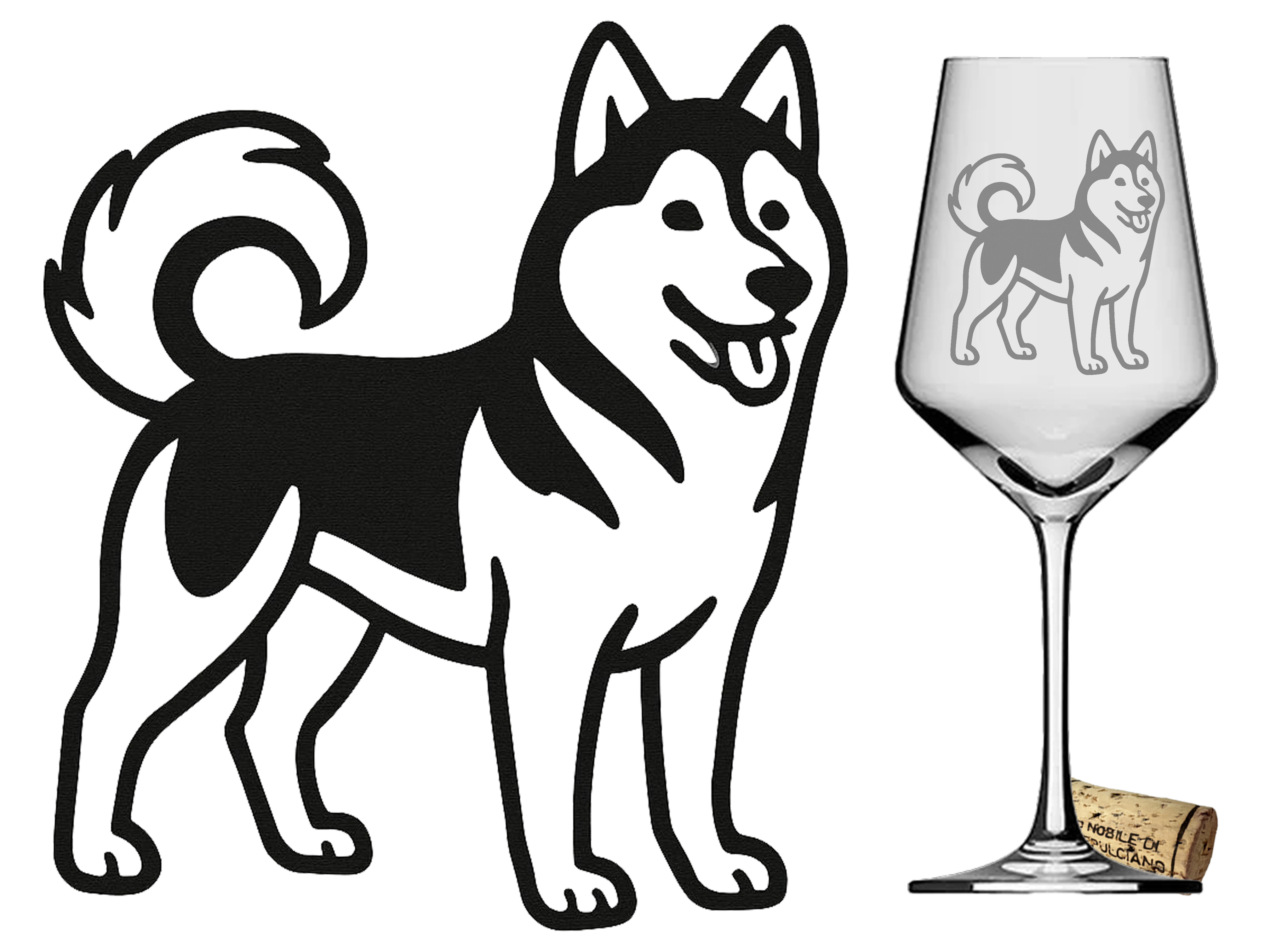 Weinglas mit Husky-Motiv spülmaschinenfest bruchsicher 350 ml für Rot- und Weisswein - Vorschau 5