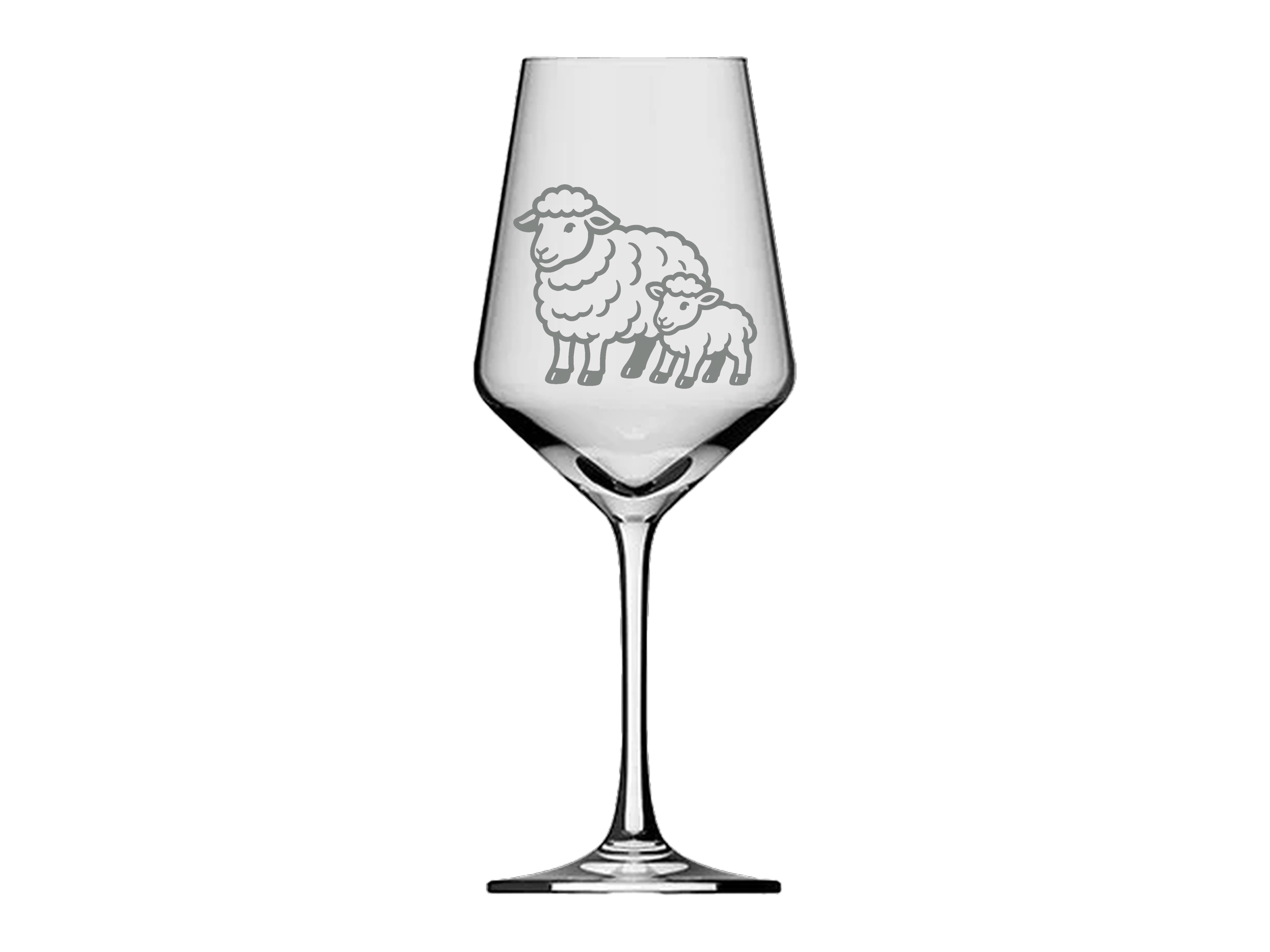 Weinglas Schäfchen mit Baby spülmaschinenfest 350 ml 21 cm hohe Tischdekoration für Schafsliebhaber - Vorschau 3