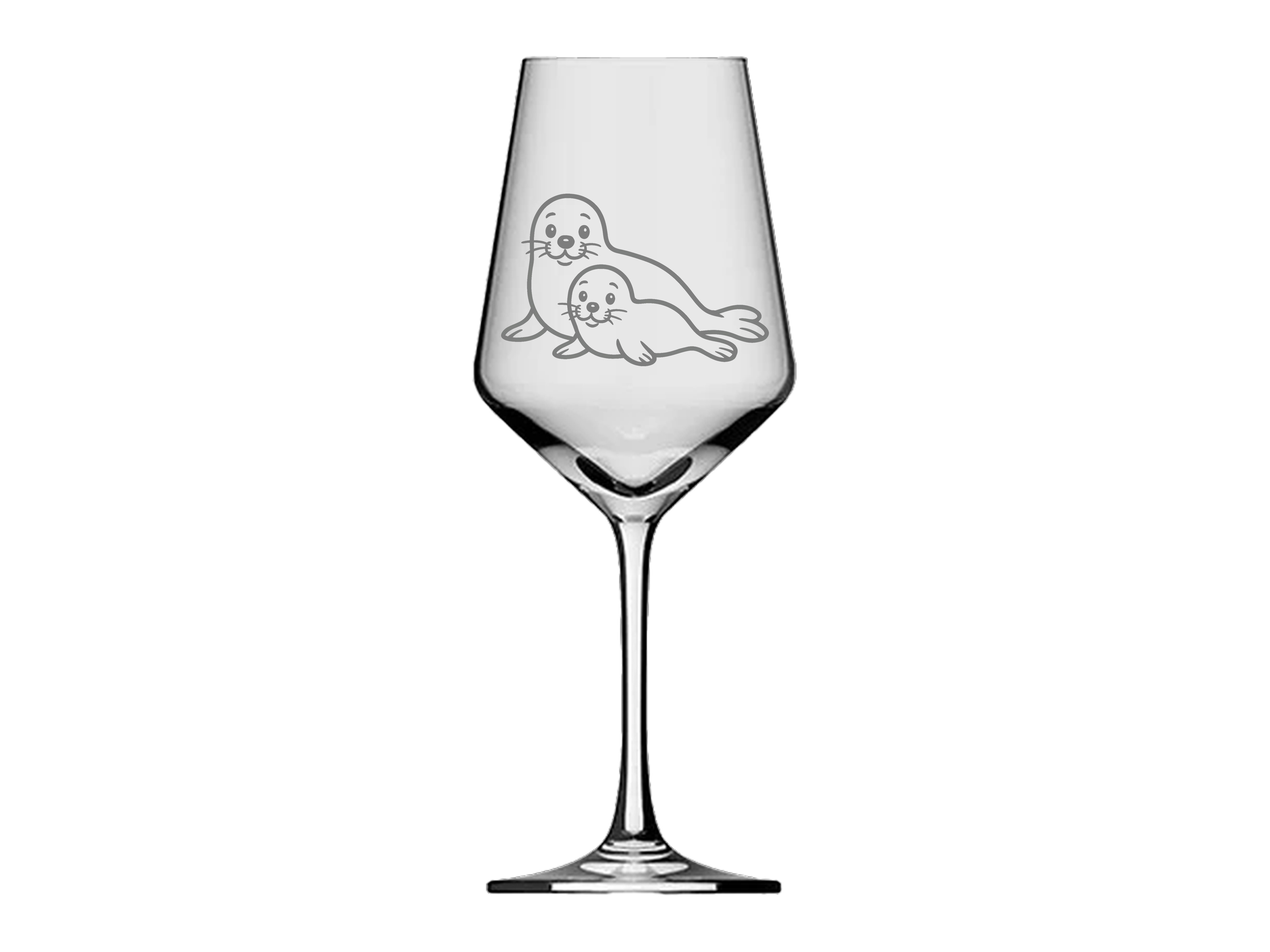 Weinglas Robbe mit Baby - stabil spülmaschinenfest harmonisches Design ideal für gesellige Abende