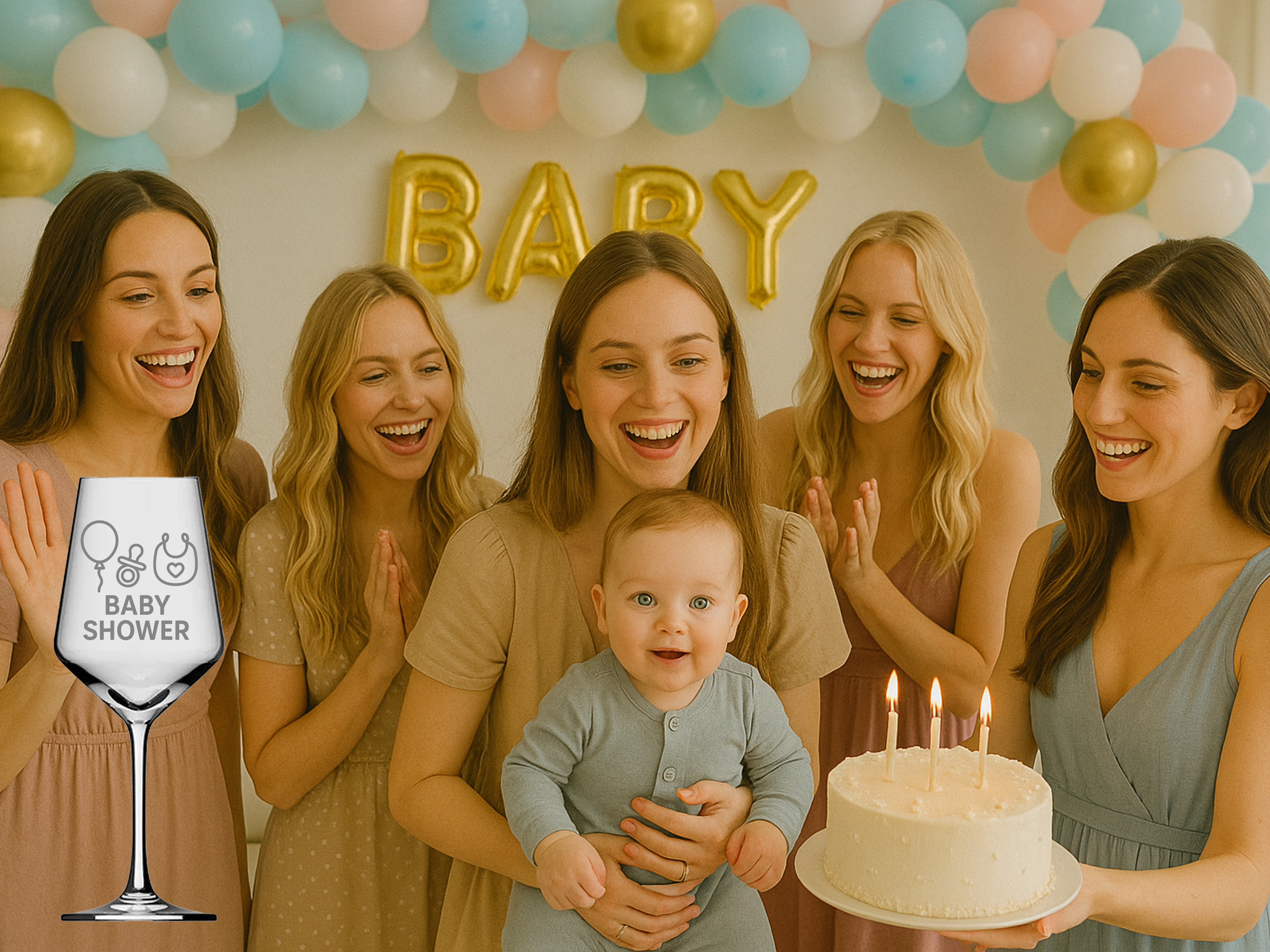 Weinglas mit Gravur für Baby Shower Geschenke 350 ml spülmaschinenfest kinderfreundlich - Vorschau 4