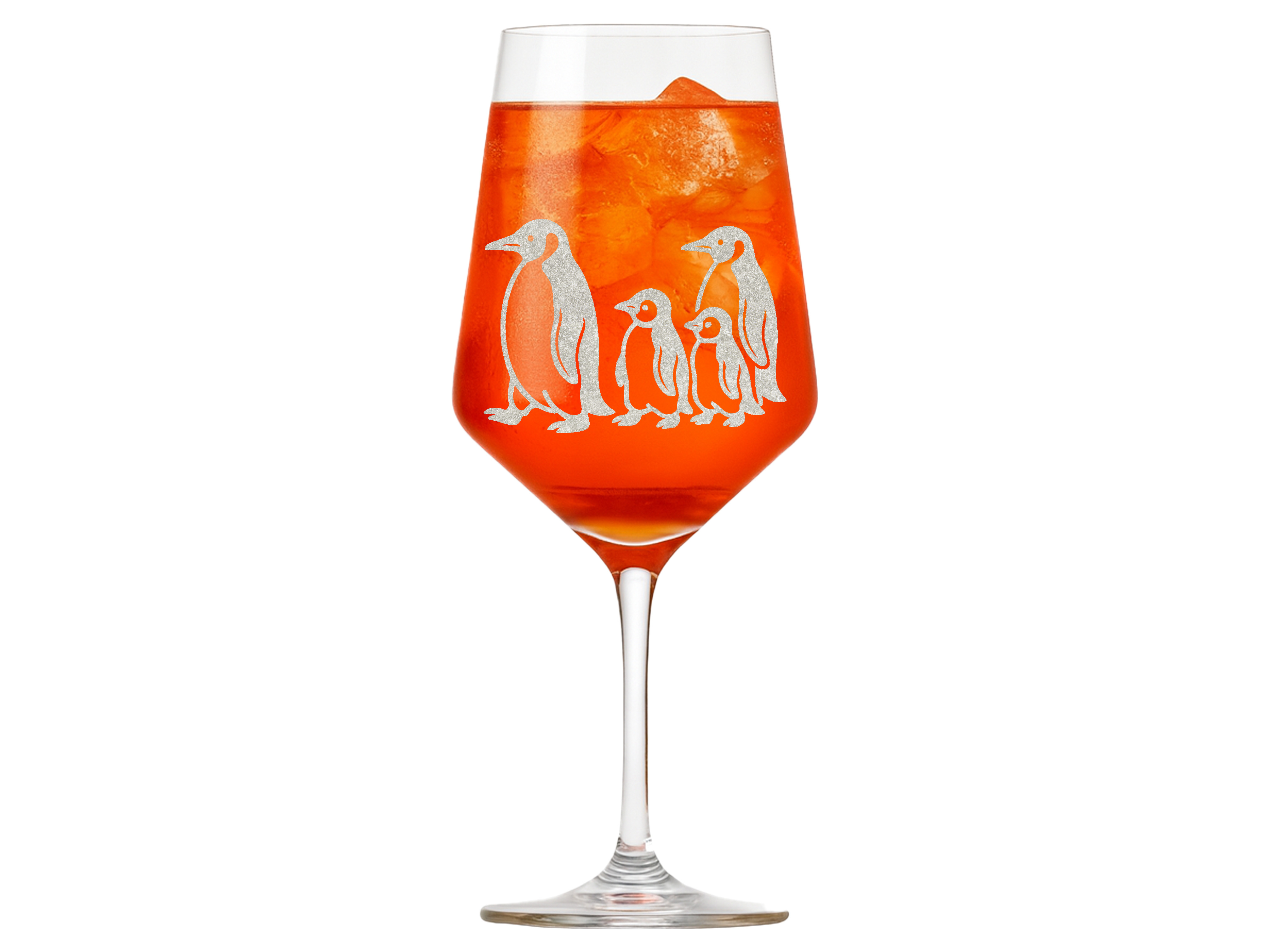 Weinglas 350 ml Pinguine Baby graviert kratzfest spülmaschinenfest ideales Geschenk für Weinliebhaber - Vorschau 5