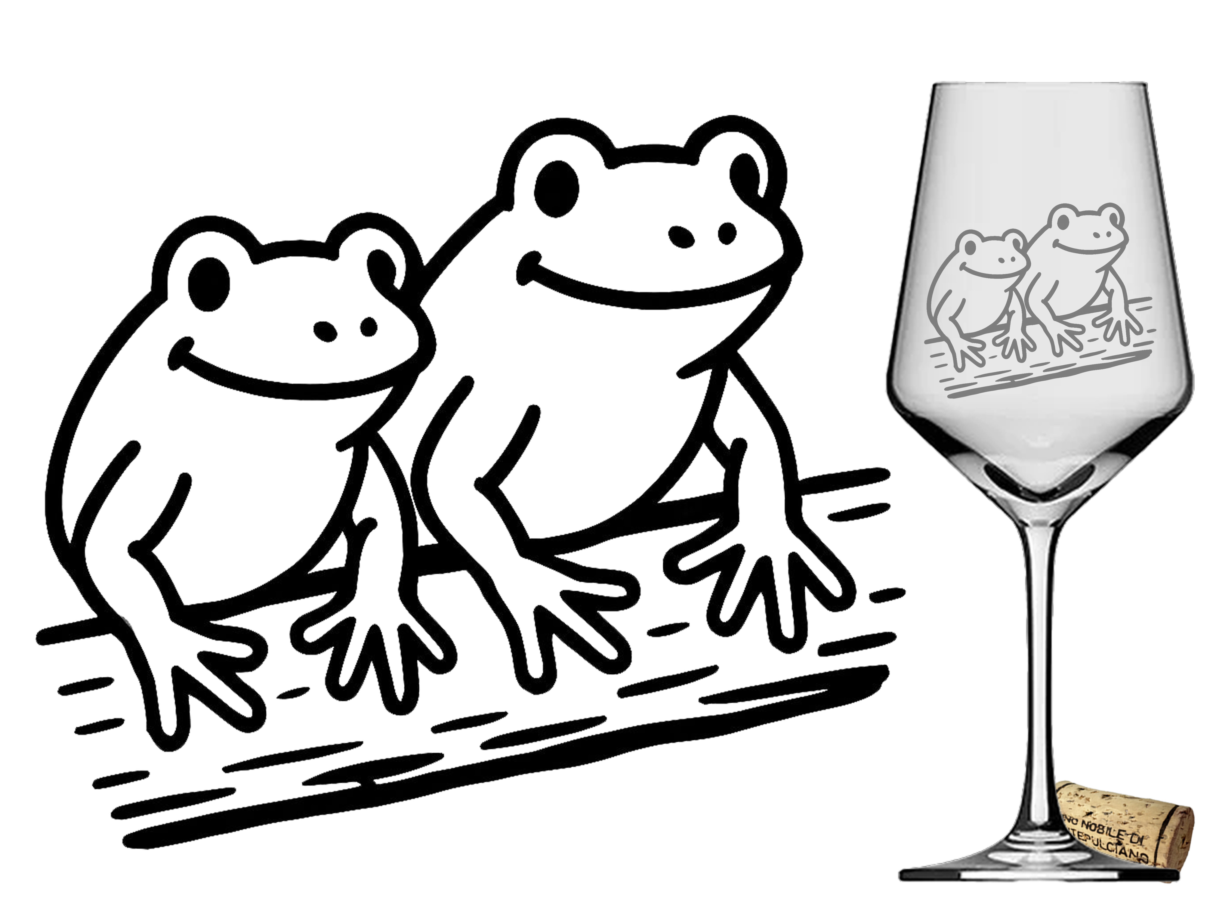 Weinglas Frösche im Teich 350ml spülmaschinenfest ideal für gesellige Abende und Grillpartys - Vorschau 4
