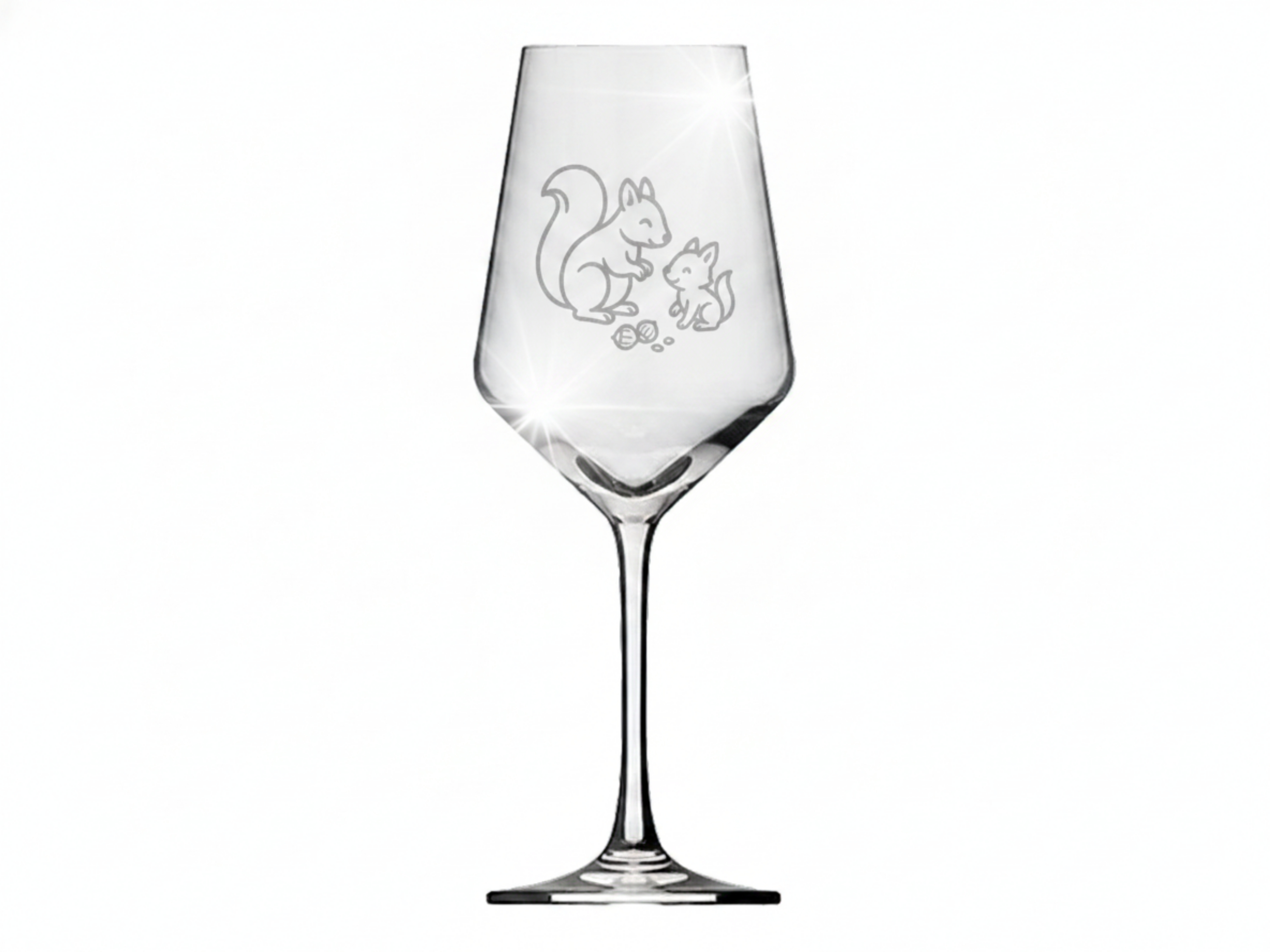 Weinglas Eichhörnchen Gravur 350ml spülmaschinenfest charmantes Design für gesellige Abende - Vorschau 6