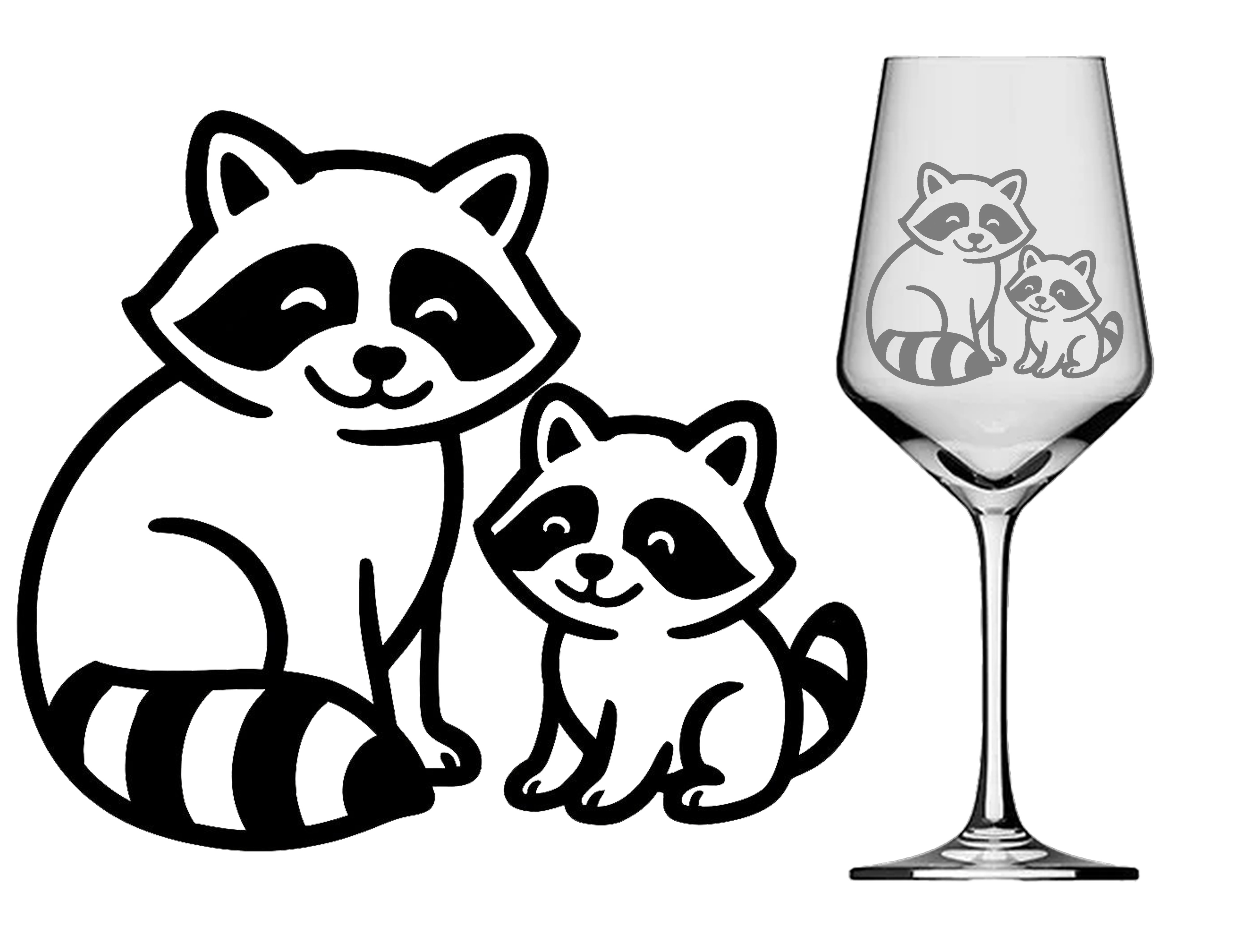 Waschbär-Weinglas 350 ml spülmaschinenfest ideal für gesellige Runden und Feste - Vorschau 3