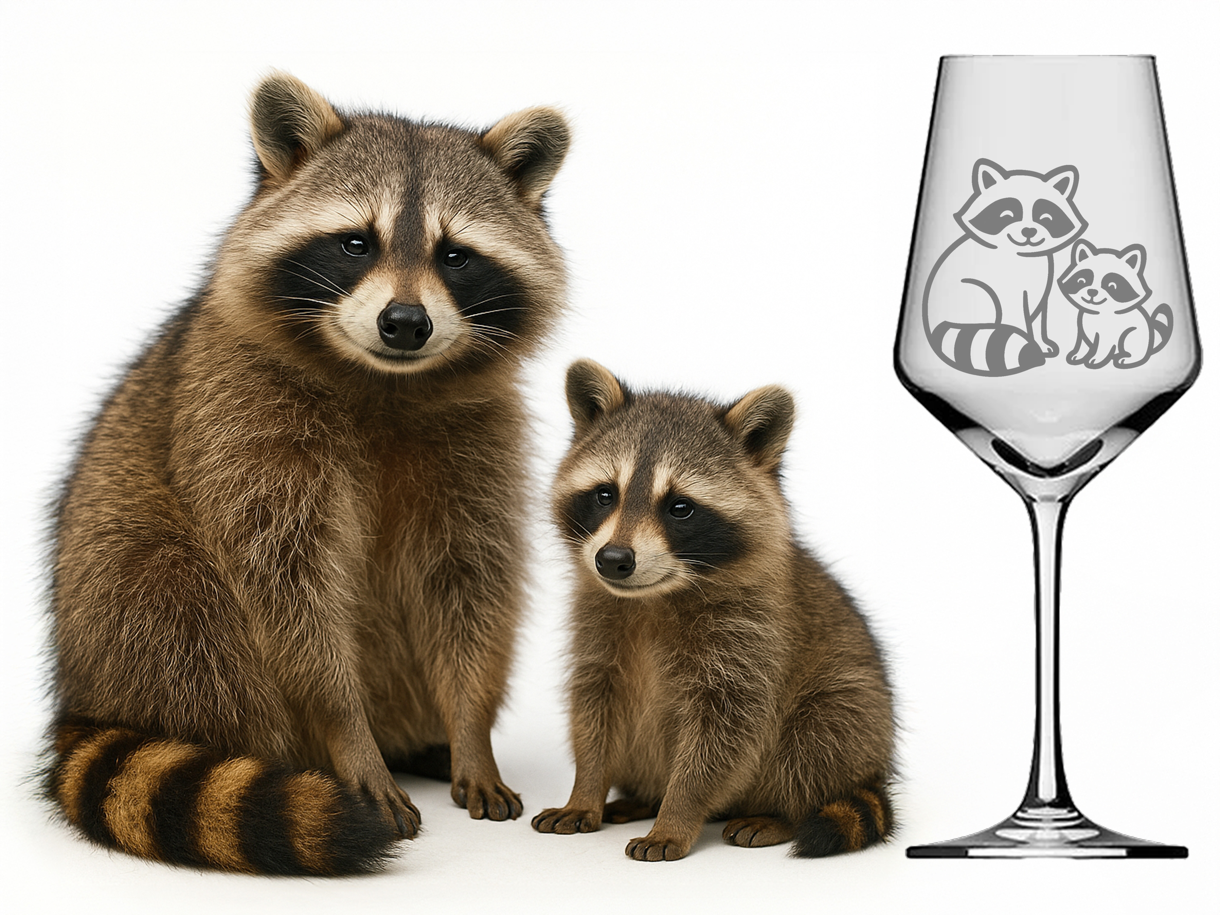 Waschbär-Weinglas 350 ml spülmaschinenfest ideal für gesellige Runden und Feste - Vorschau 5
