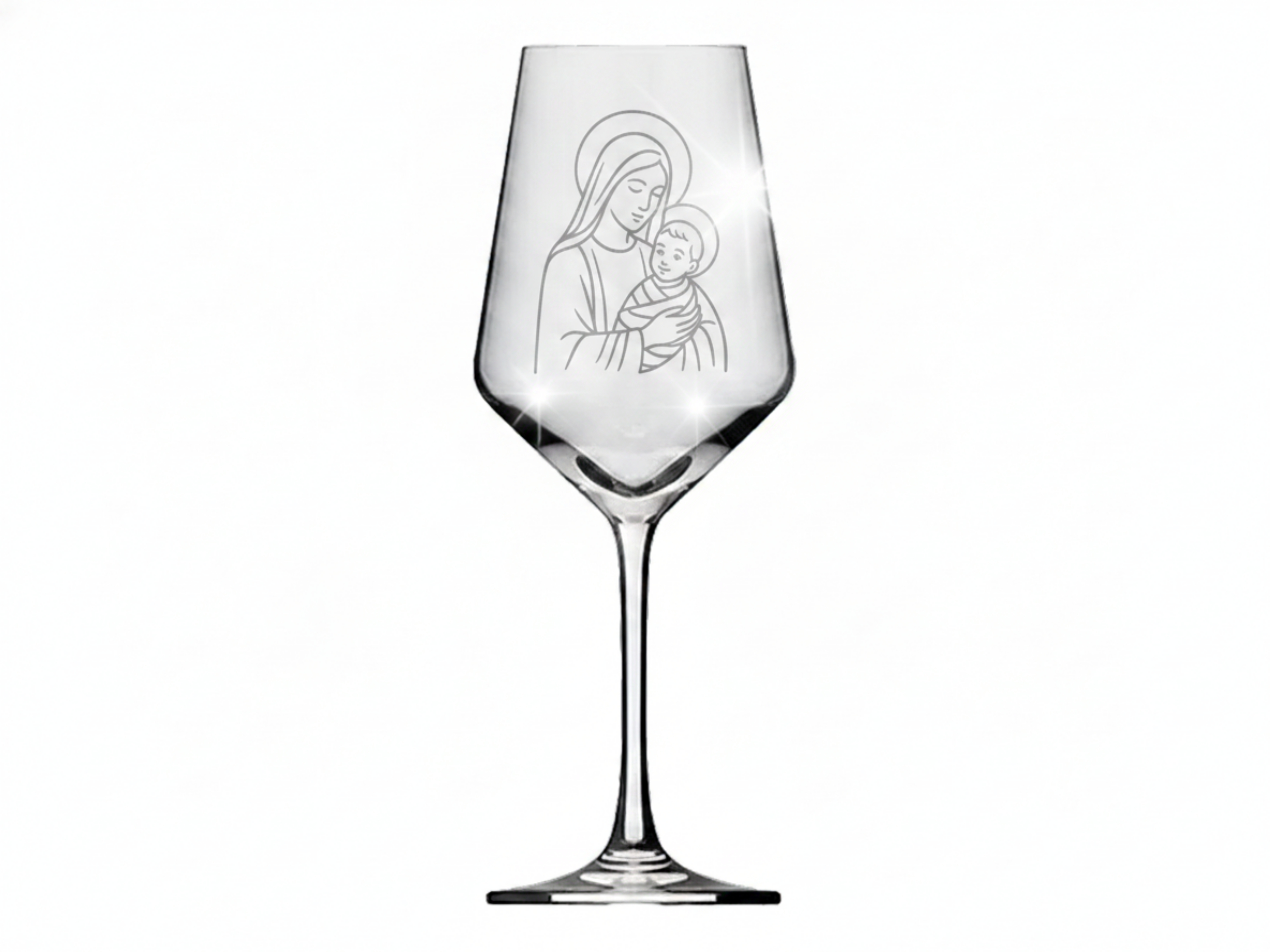 Weinglas Gravur Mutter Gottes 350ml spülmaschinenfest elegantes Design fördert Inklusion - Vorschau 6